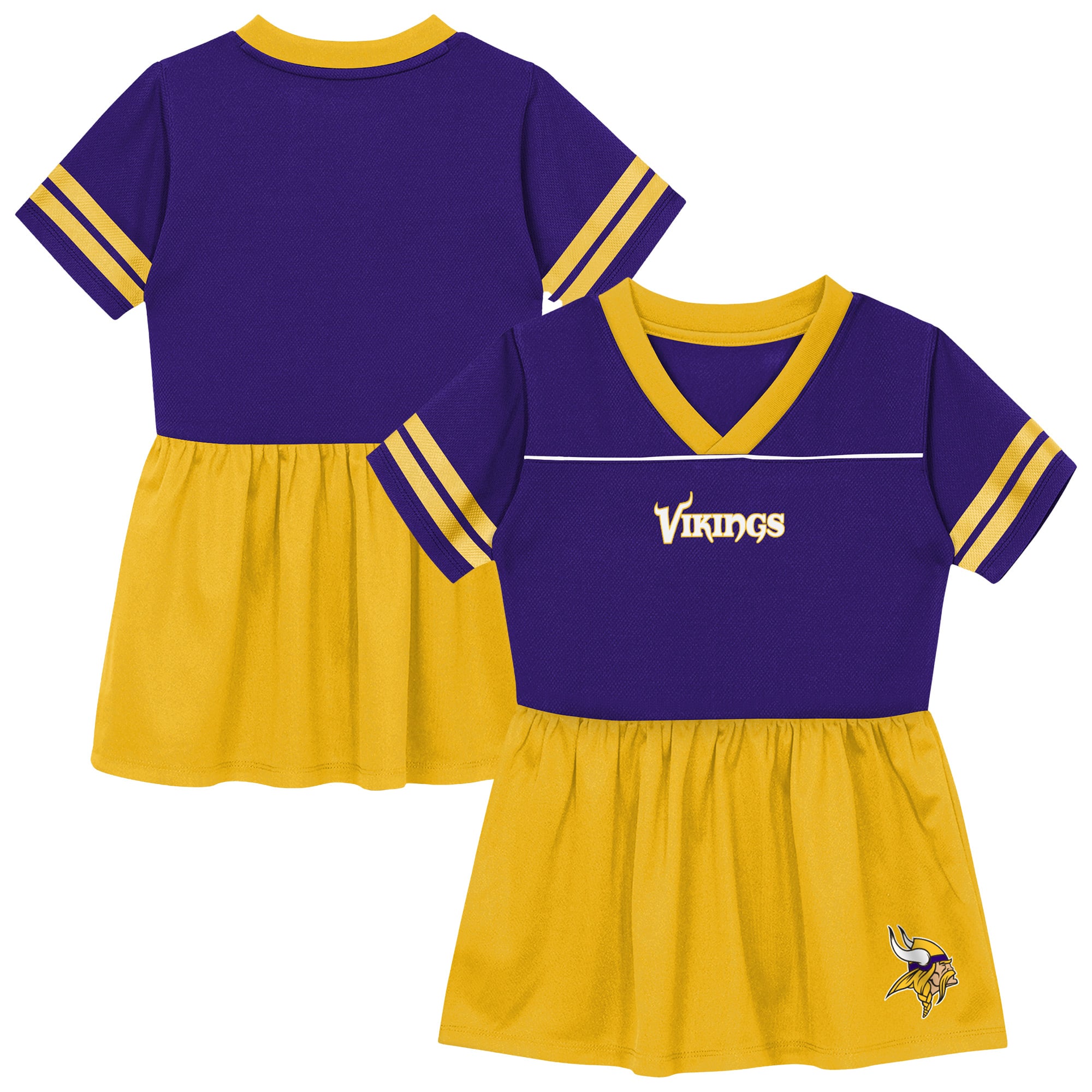 Toddler Outerstuff Purple Minnesota Vikings Stadium Lights V-Neck Fashion Football Jersey Dress