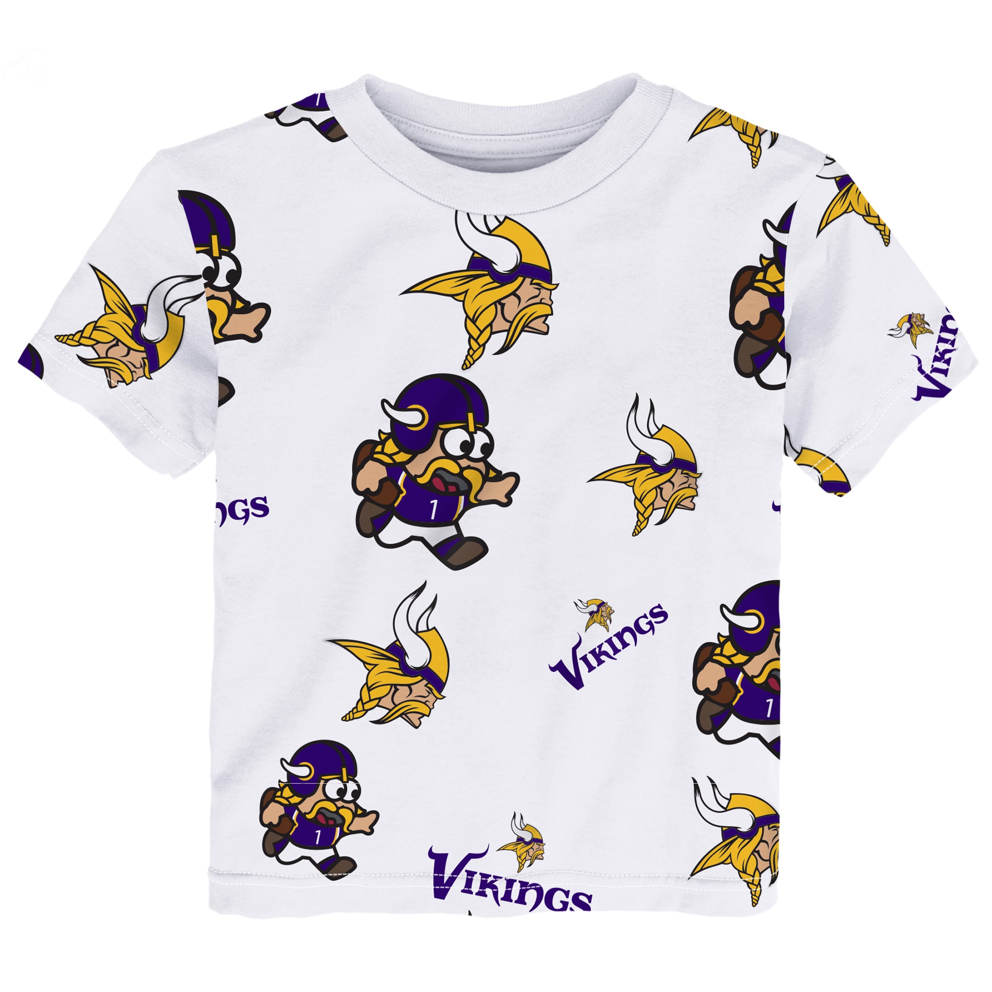 T-shirt de jeu Outerstuff blanc pour tout-petits, mascotte des Vikings du Minnesota