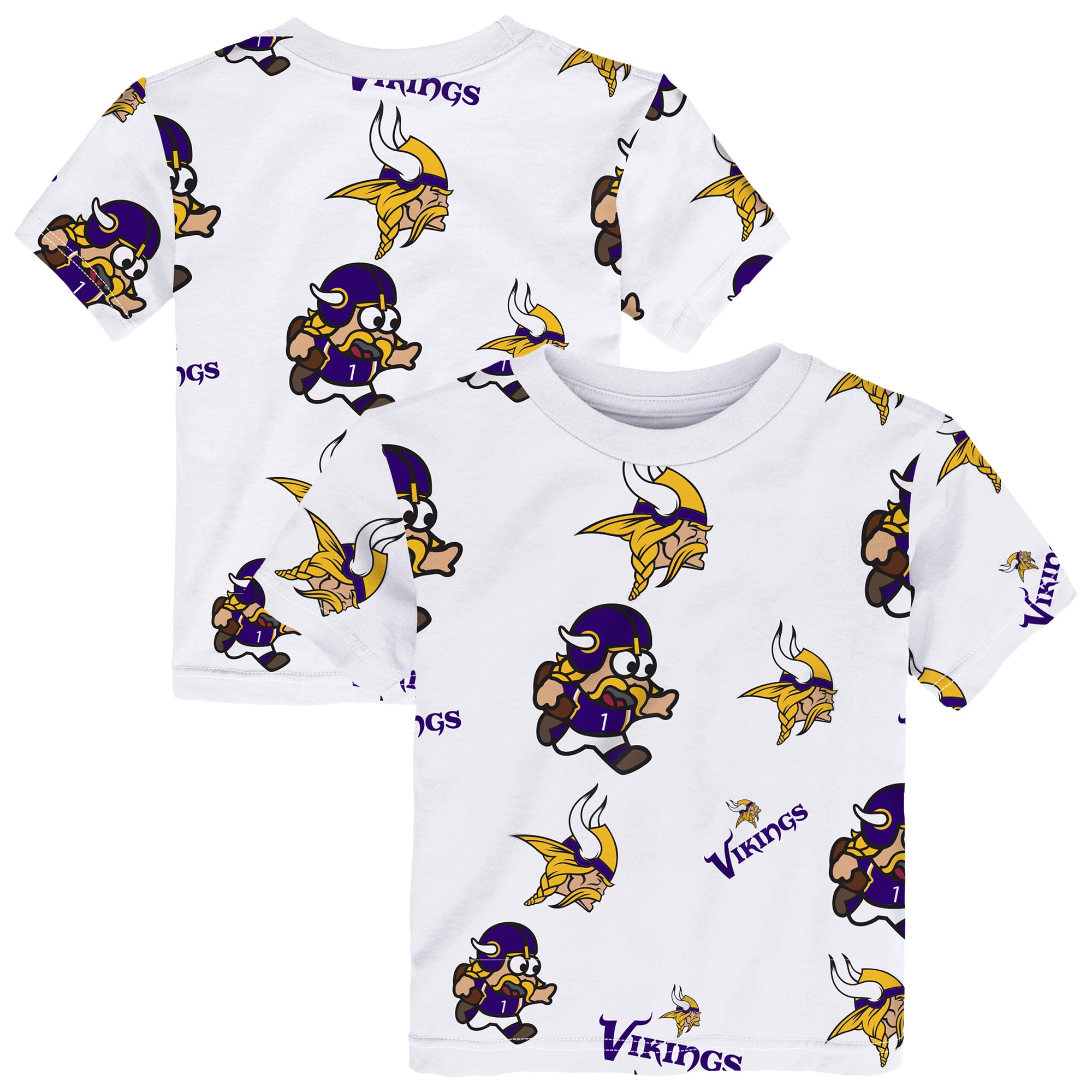 T-shirt de jeu Outerstuff blanc pour tout-petits, mascotte des Vikings du Minnesota
