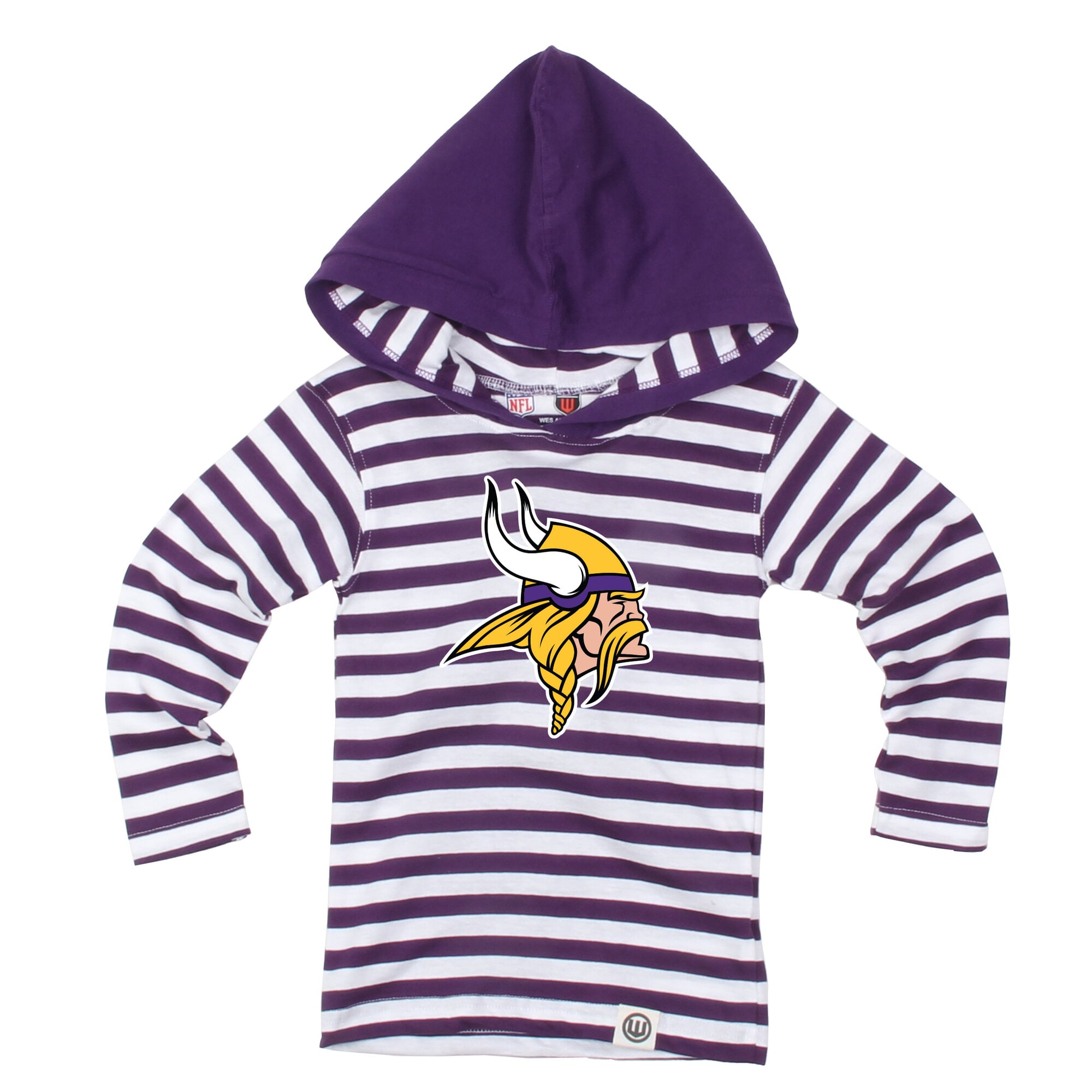 Ensemble pour tout-petit Wes & Willy violet à rayures Minnesota Vikings : haut manches longues et pantalon capuche.