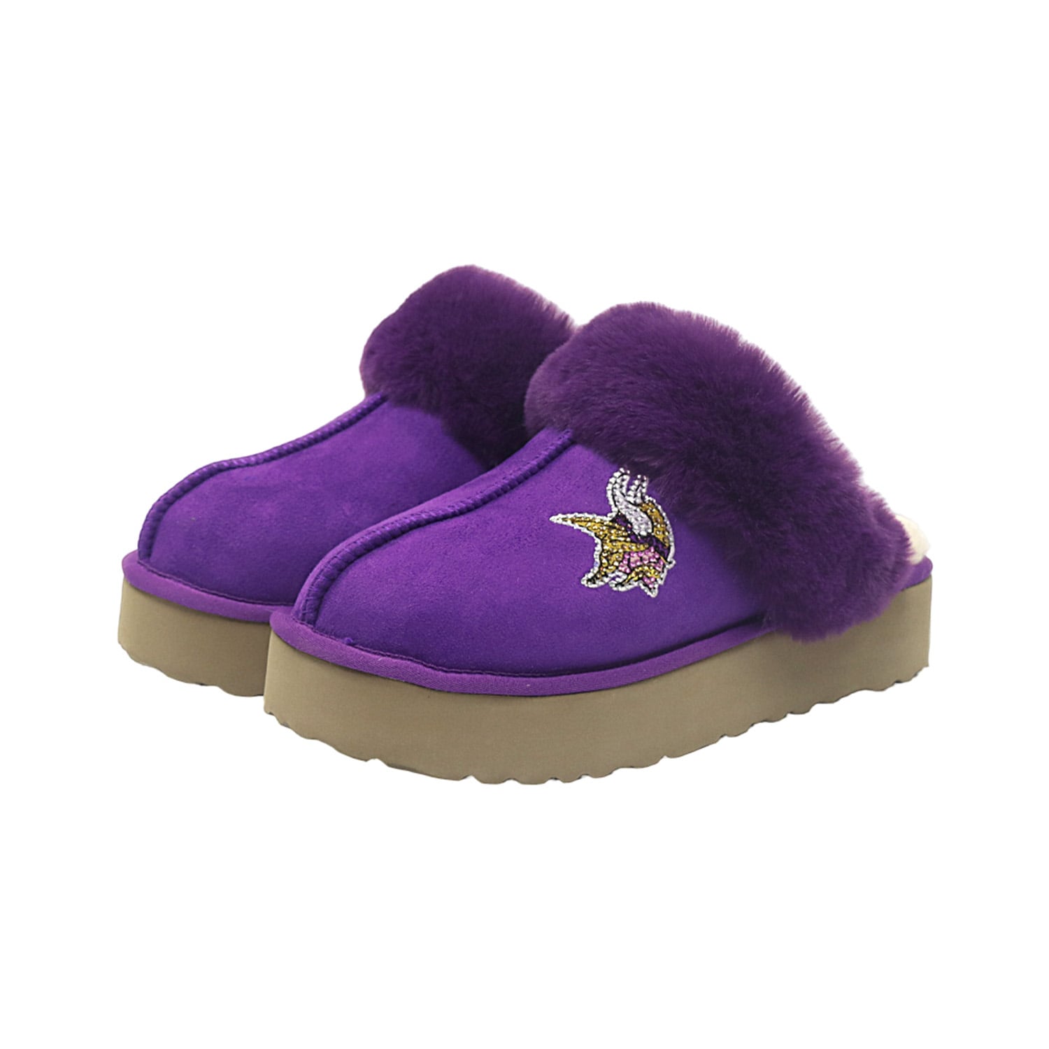 Pantoufles unisexes Cuce aux couleurs de l'équipe Minnesota Vikings