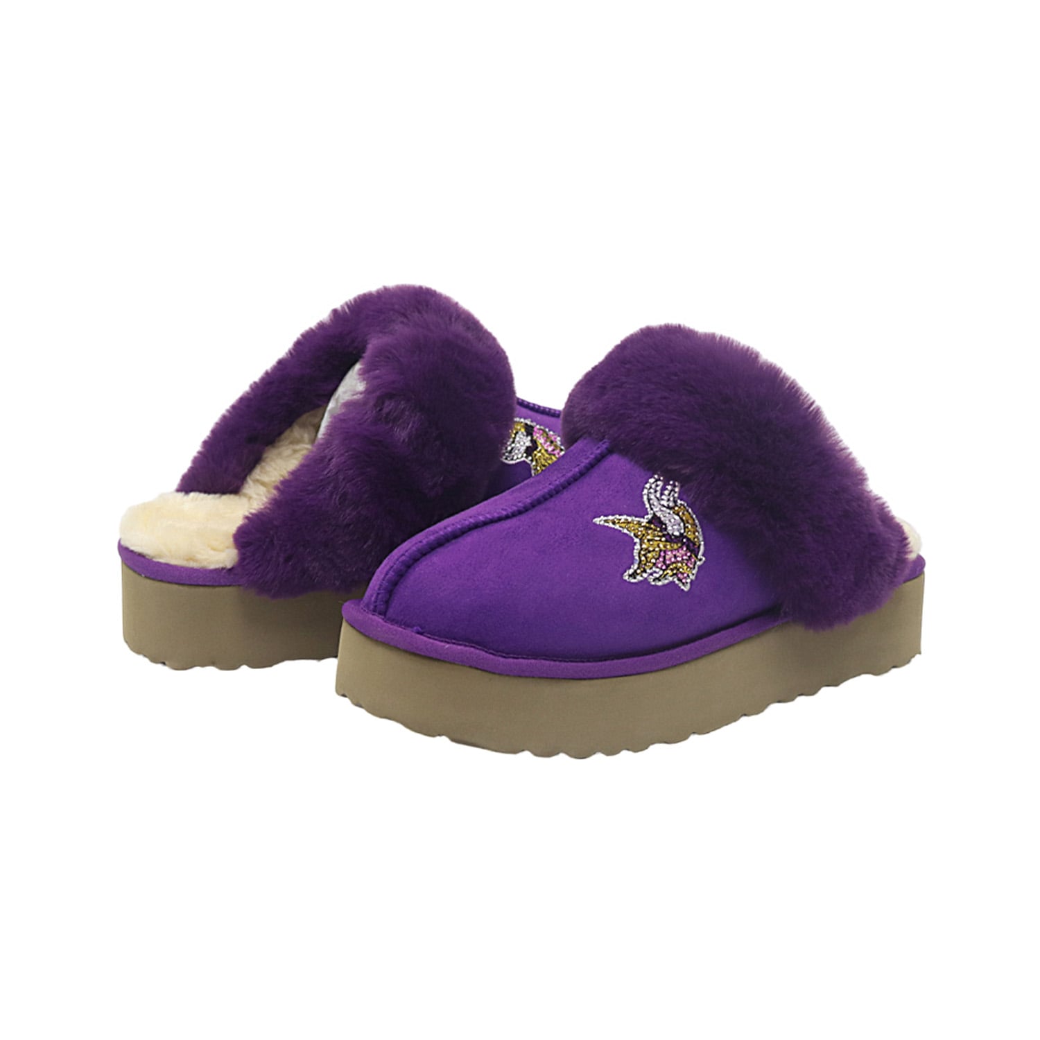 Pantoufles unisexes Cuce aux couleurs de l'équipe Minnesota Vikings