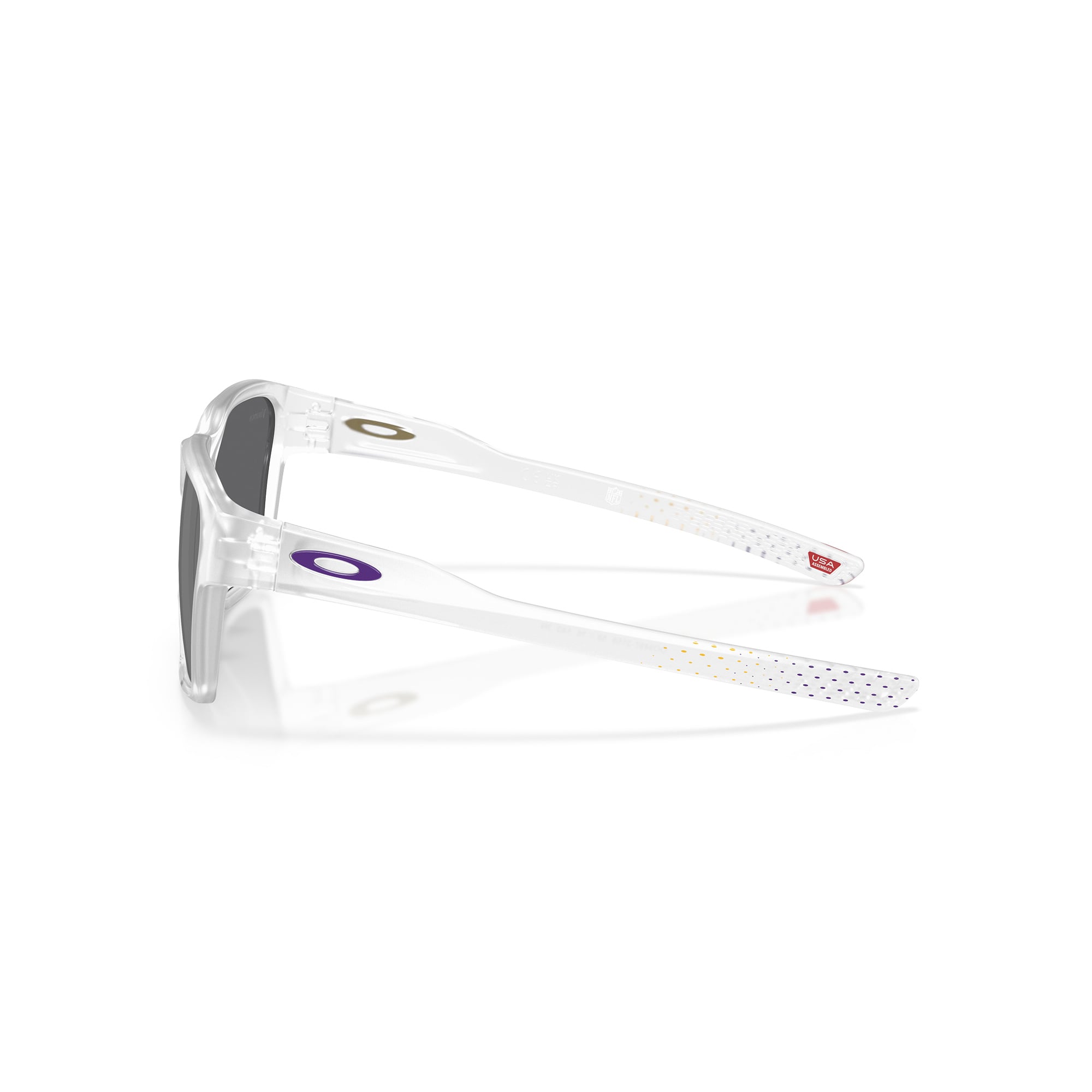 Unisex Oakley Minnesota Vikings Briza Matte Clear Sunglasses with Prizm Black Polarized Lenses
