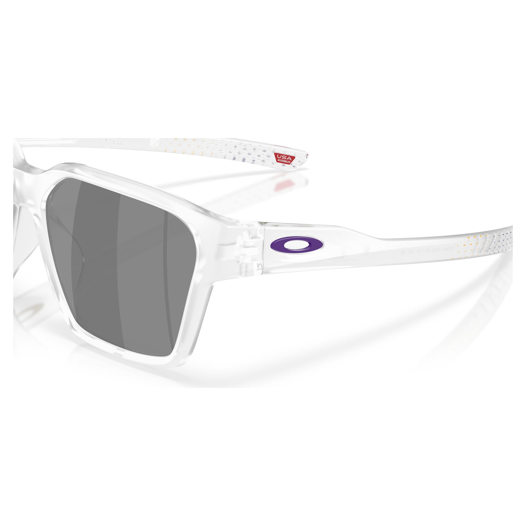 Unisex Oakley Minnesota Vikings Briza Matte Clear Sunglasses with Prizm Black Polarized Lenses