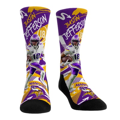 Justin Jefferson Minnesota Vikings Rock Em Unisex Playmaker Crew Socks