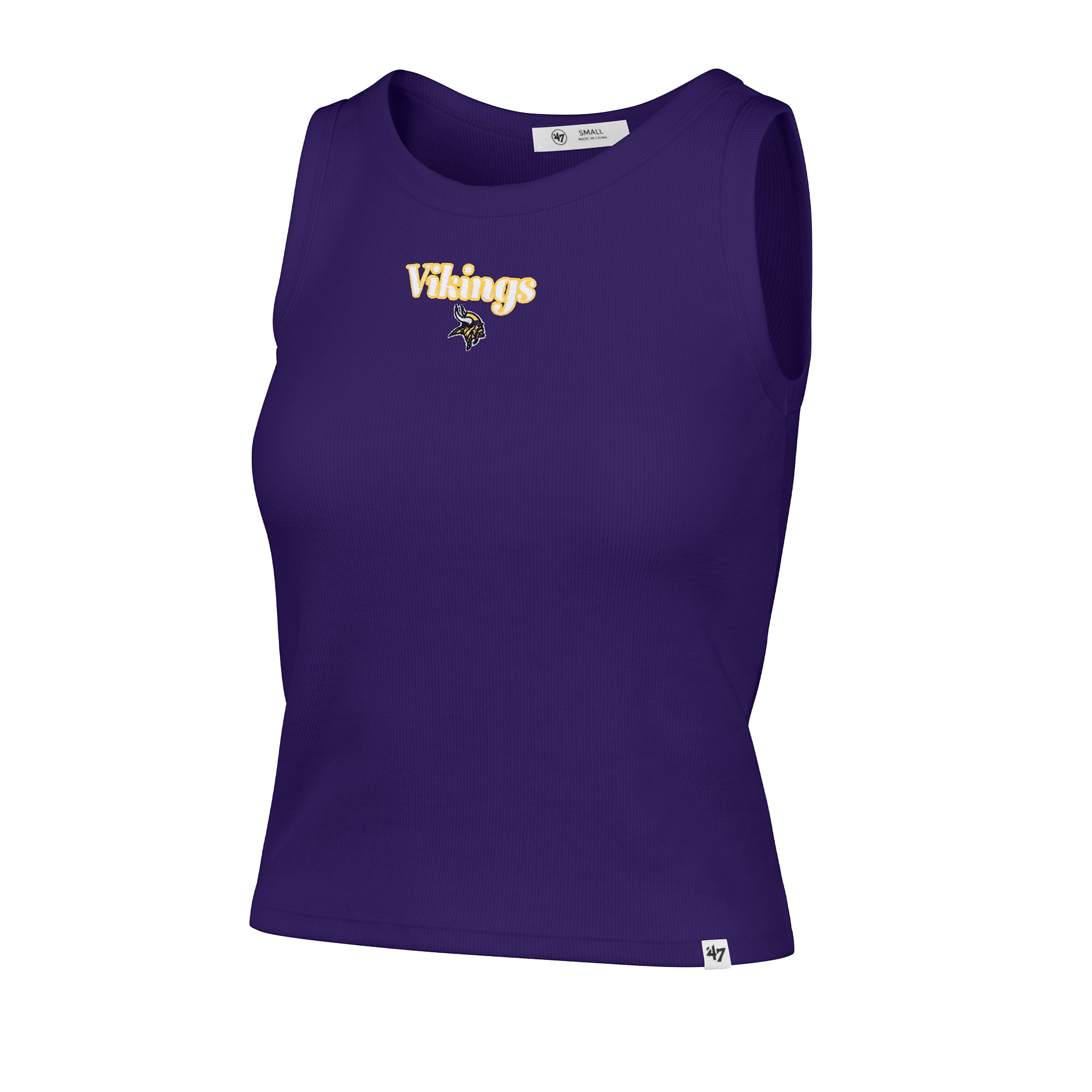 Women's '47 Purple Minnesota Vikings Cropped Straight Cut Ribbed Baby Tank Top