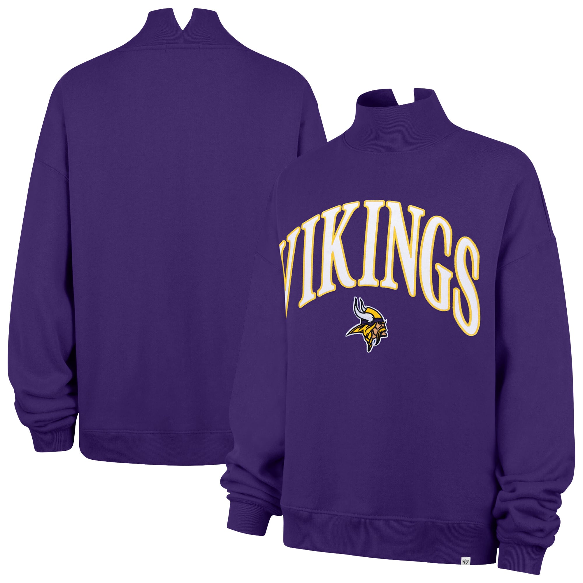 Sweat-shirt à col montant oversize « 47 Purple Minnesota Vikings » pour femme