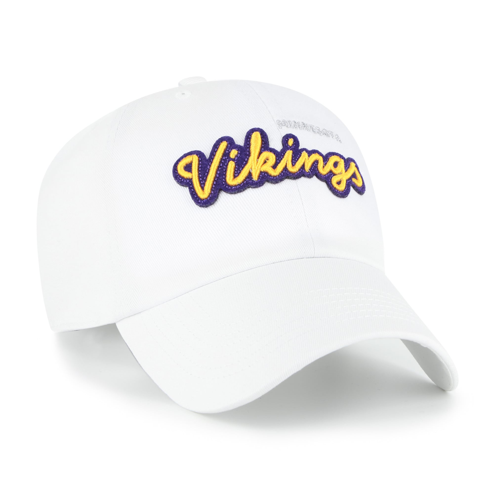 Women's '47 White Minnesota Vikings Trendy Script Clean Up Adjustable Hat