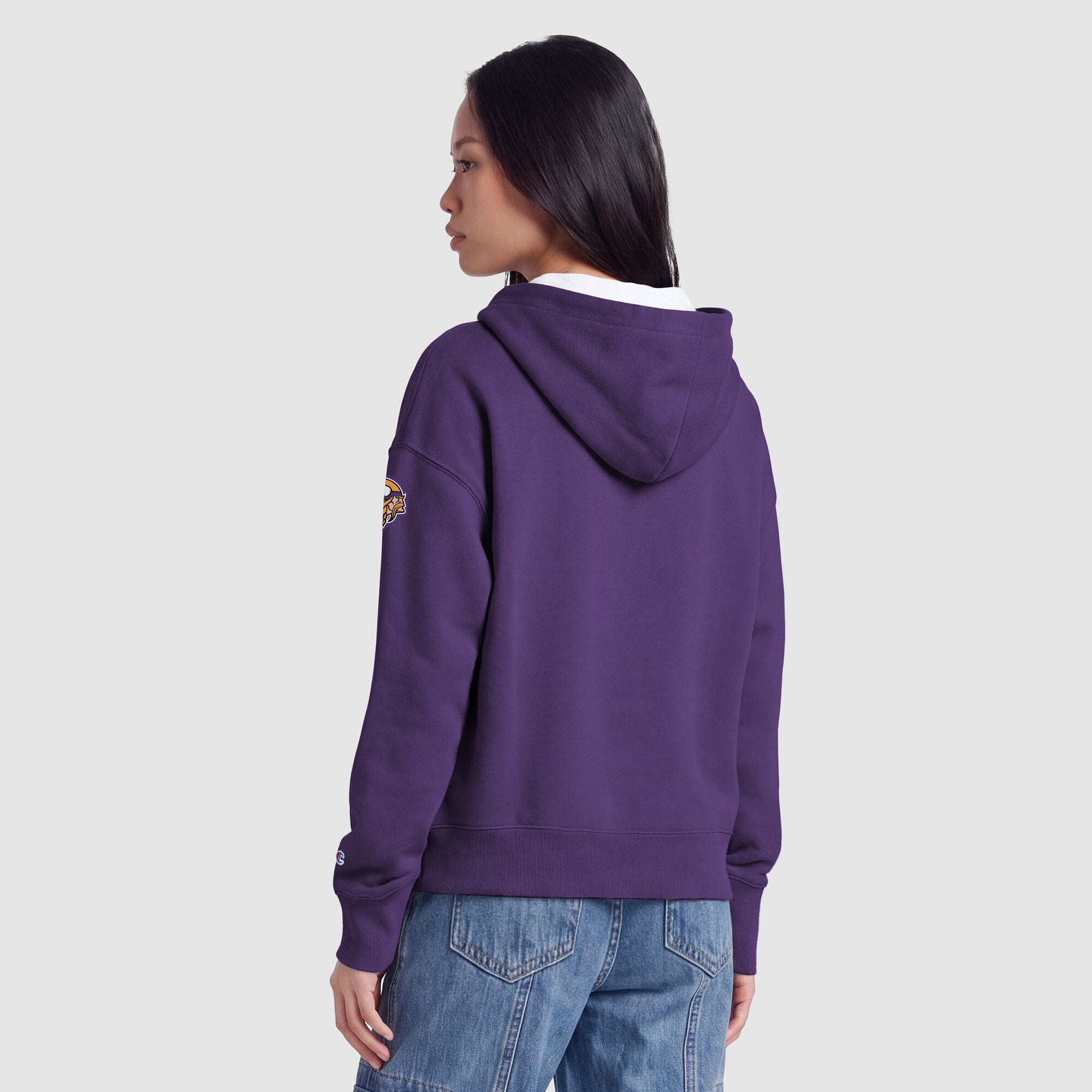 Sweat à capuche zippé Champion violet Minnesota Vikings pour femme