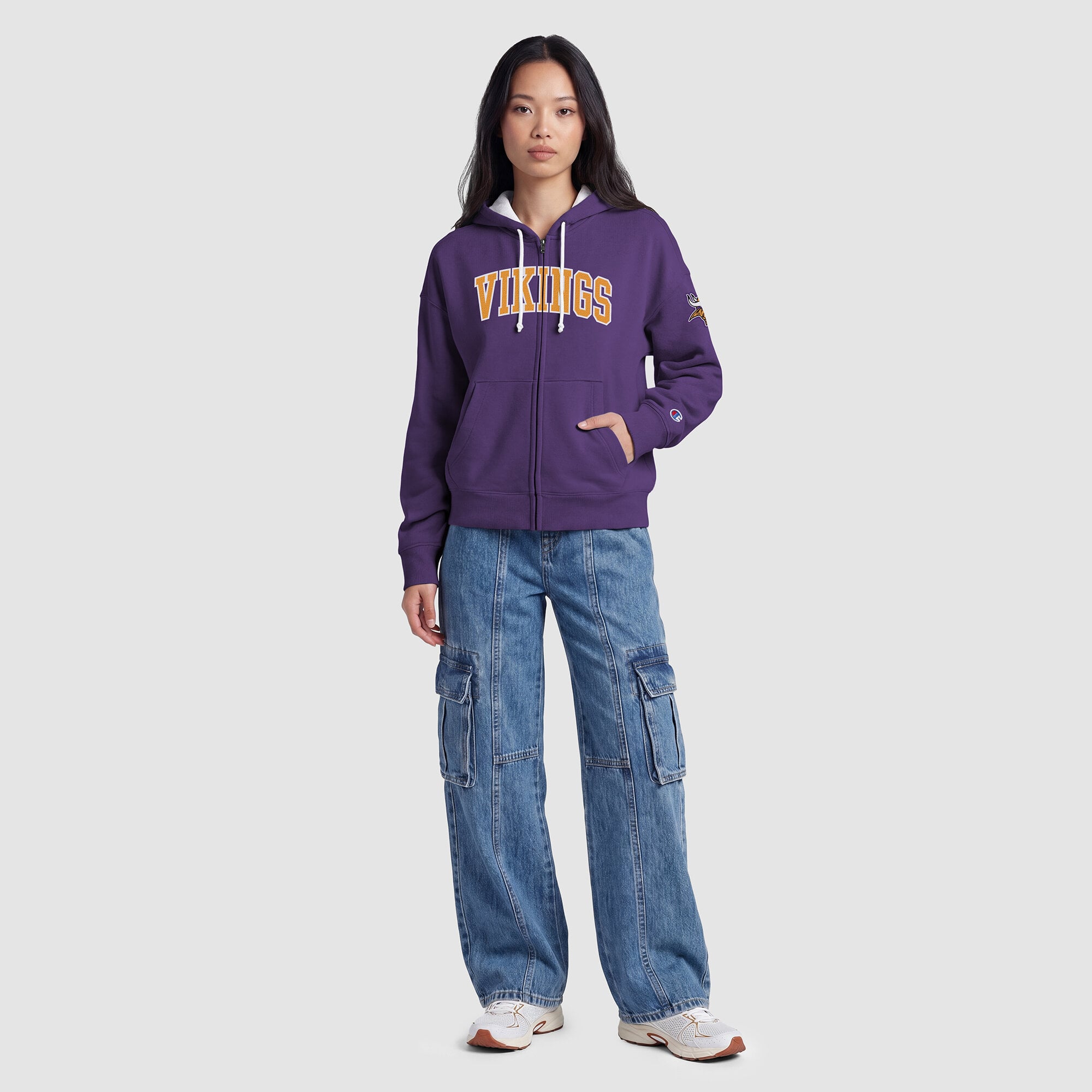 Sweat à capuche zippé Champion violet Minnesota Vikings pour femme