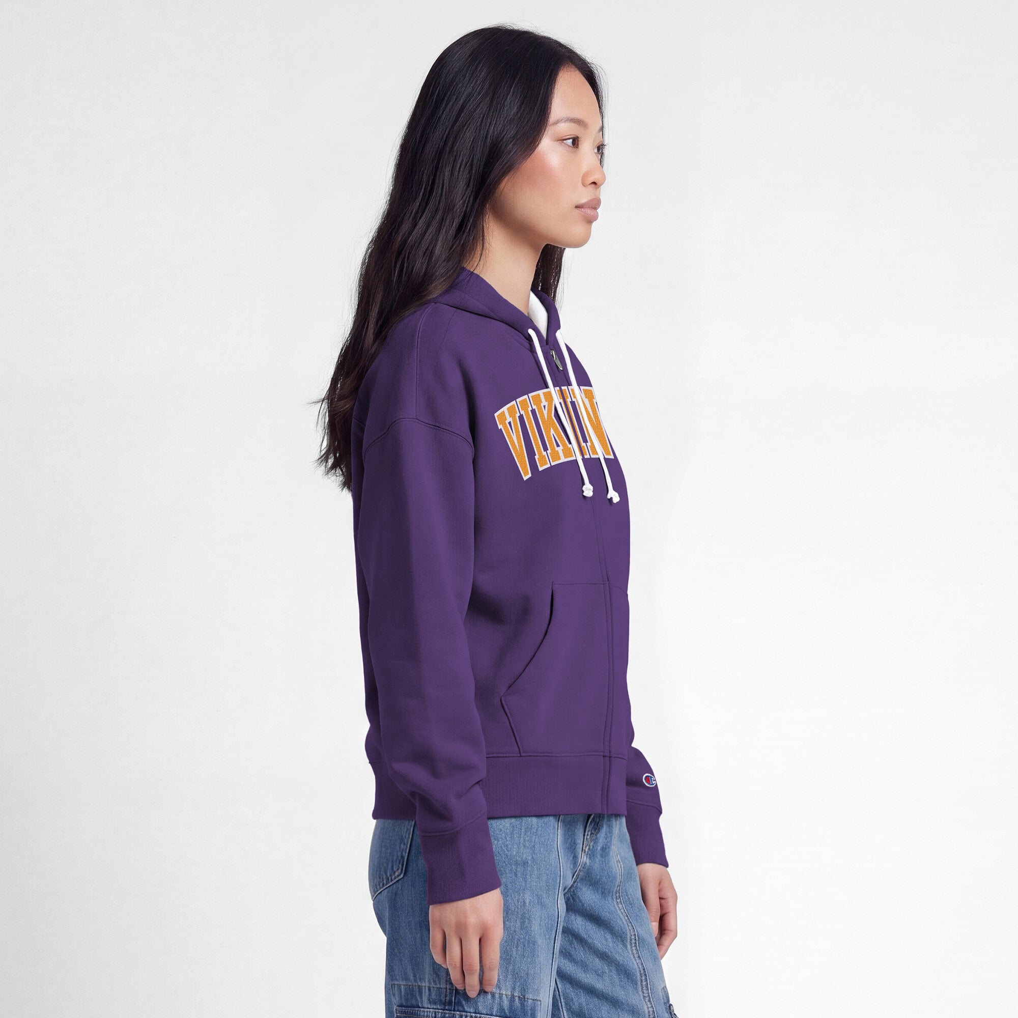 Sweat à capuche zippé Champion violet Minnesota Vikings pour femme
