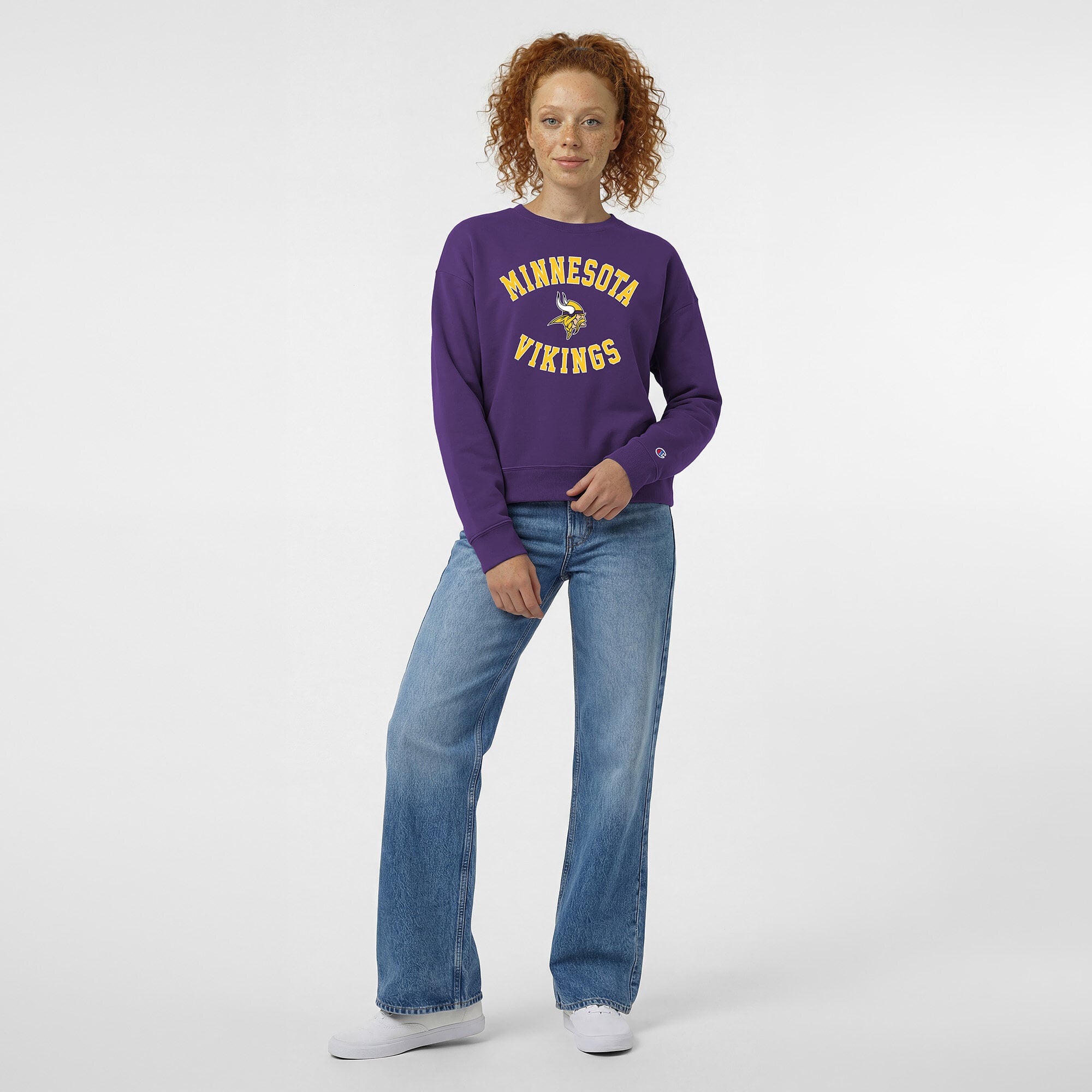 Women's Champion Purple Minnesota Vikings Heart & Soul Powerblend Sweatshirt