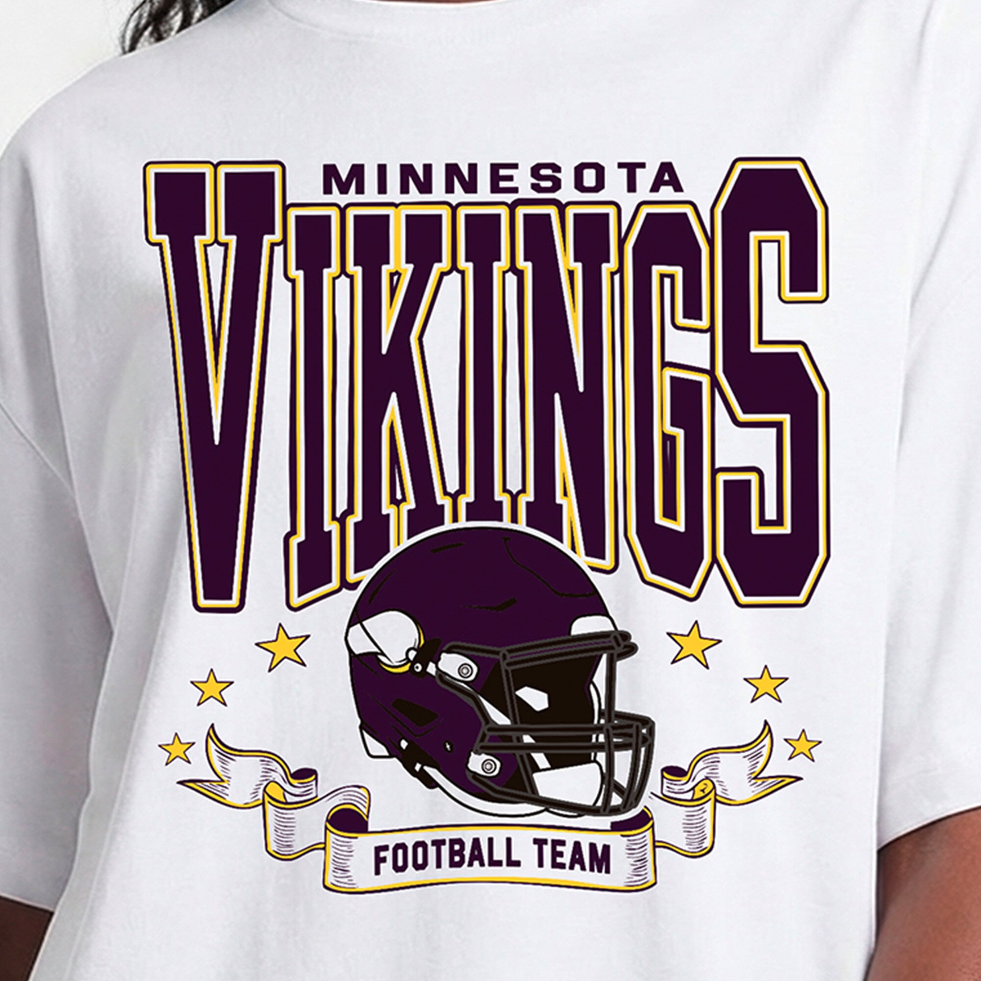 T-shirt oversize blanc Champion Minnesota Vikings pour femmes