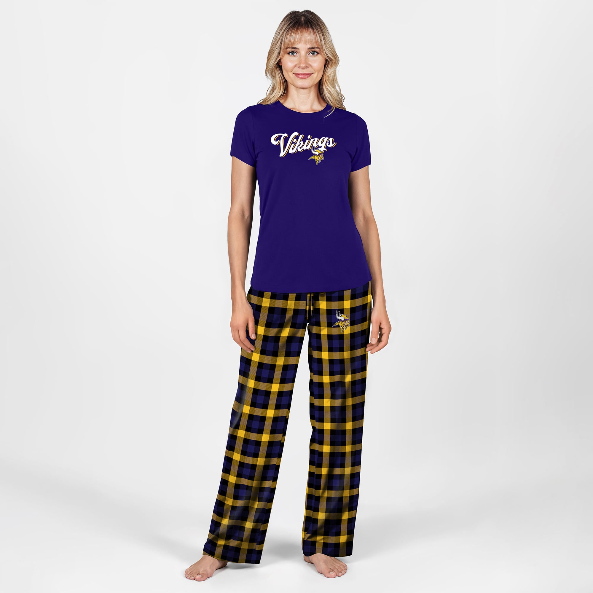 Ensemble de nuit Highland violet Minnesota Vikings pour femmes, grande taille