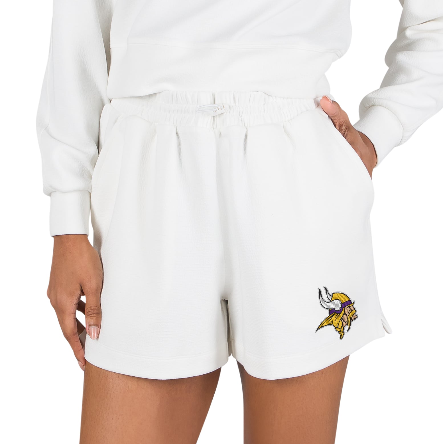 Short de détente en maille Kingston blanc Minnesota Vikings Concepts Sport pour femme