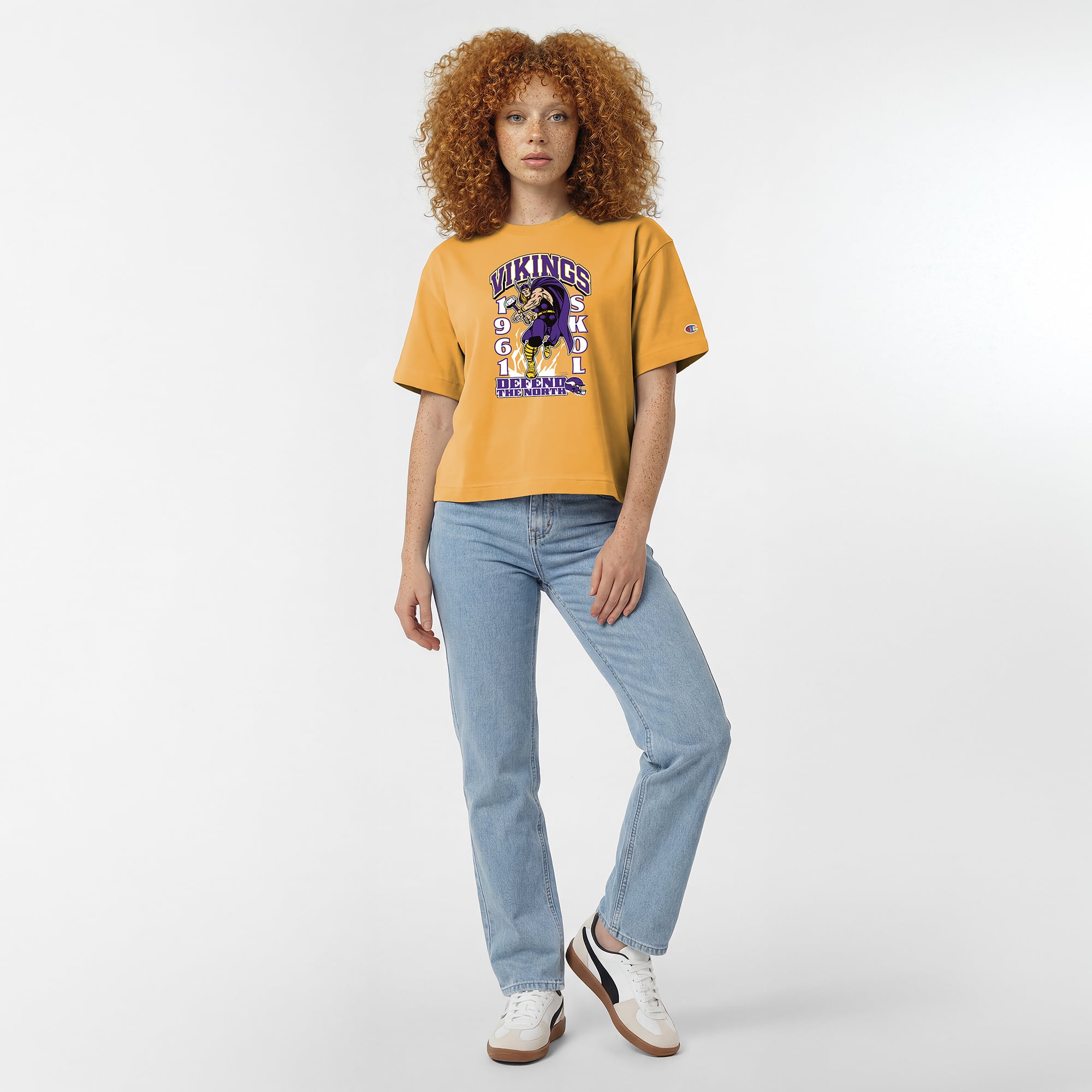 Women's Disney x Champion Gold Minnesota Vikings Thor All-Star T-Shirt