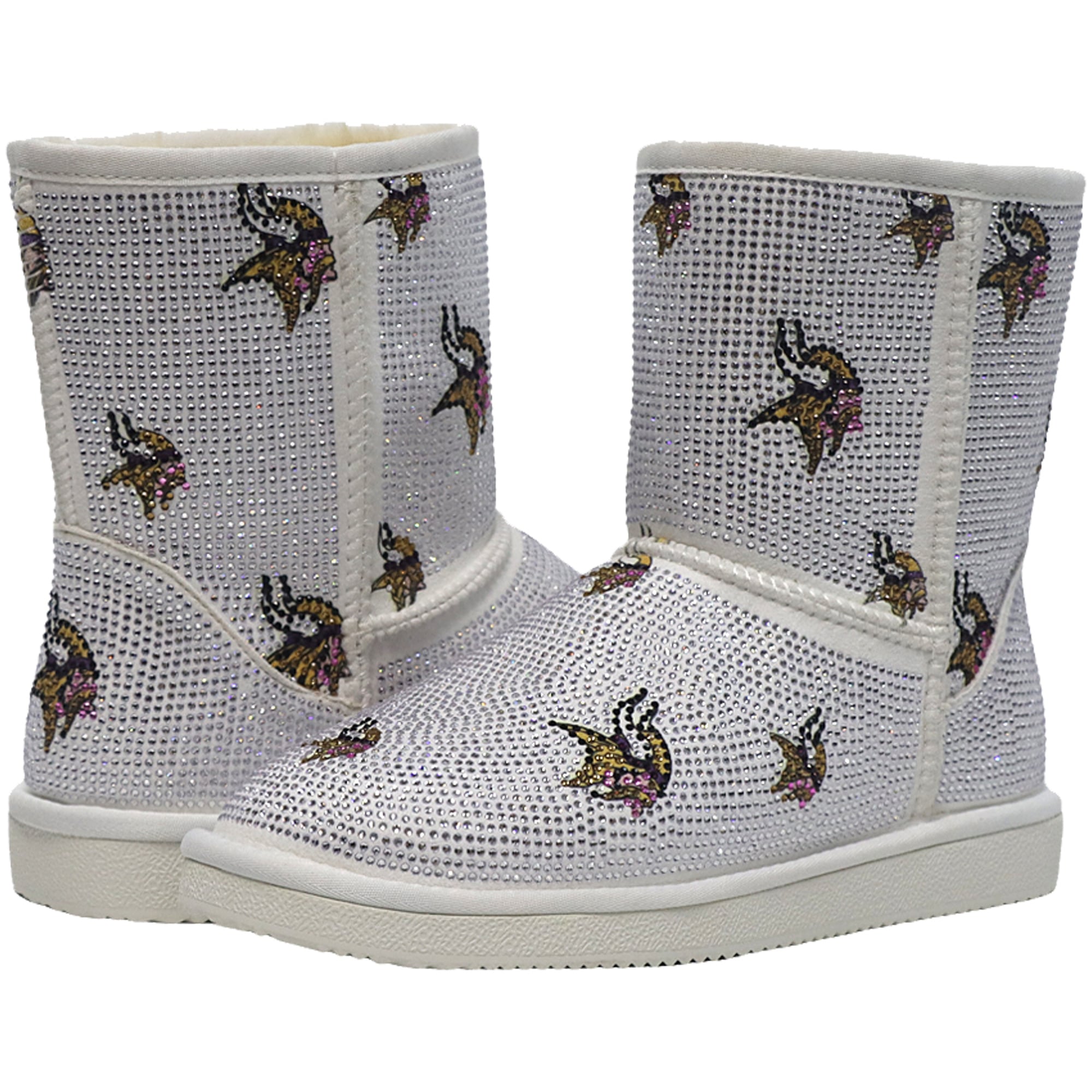 Bottines à enfiler FABGATING by Cuce blanches avec logo Minnesota Vikings