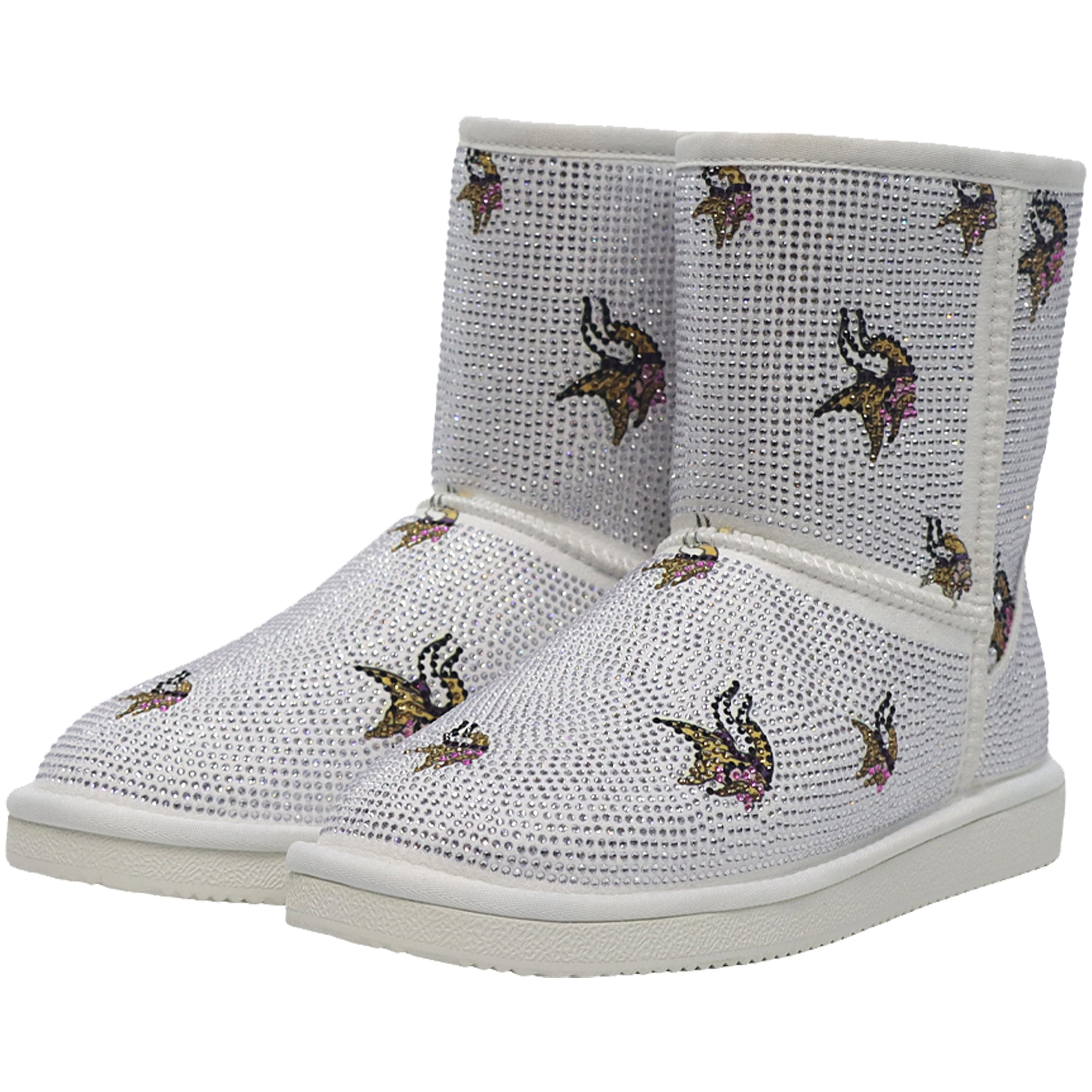 Bottines à enfiler FABGATING by Cuce blanches avec logo Minnesota Vikings