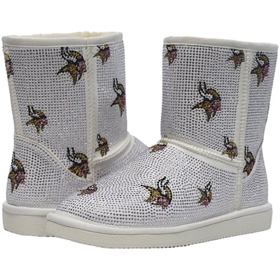  Minnesota Vikings FABGATING by Cuce Women's Logo Pull on Ankle Boots - White