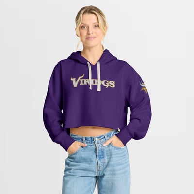 Minnesota Vikings Fanatics Women's Oversized Heritage Cropped Hoodie - Purple