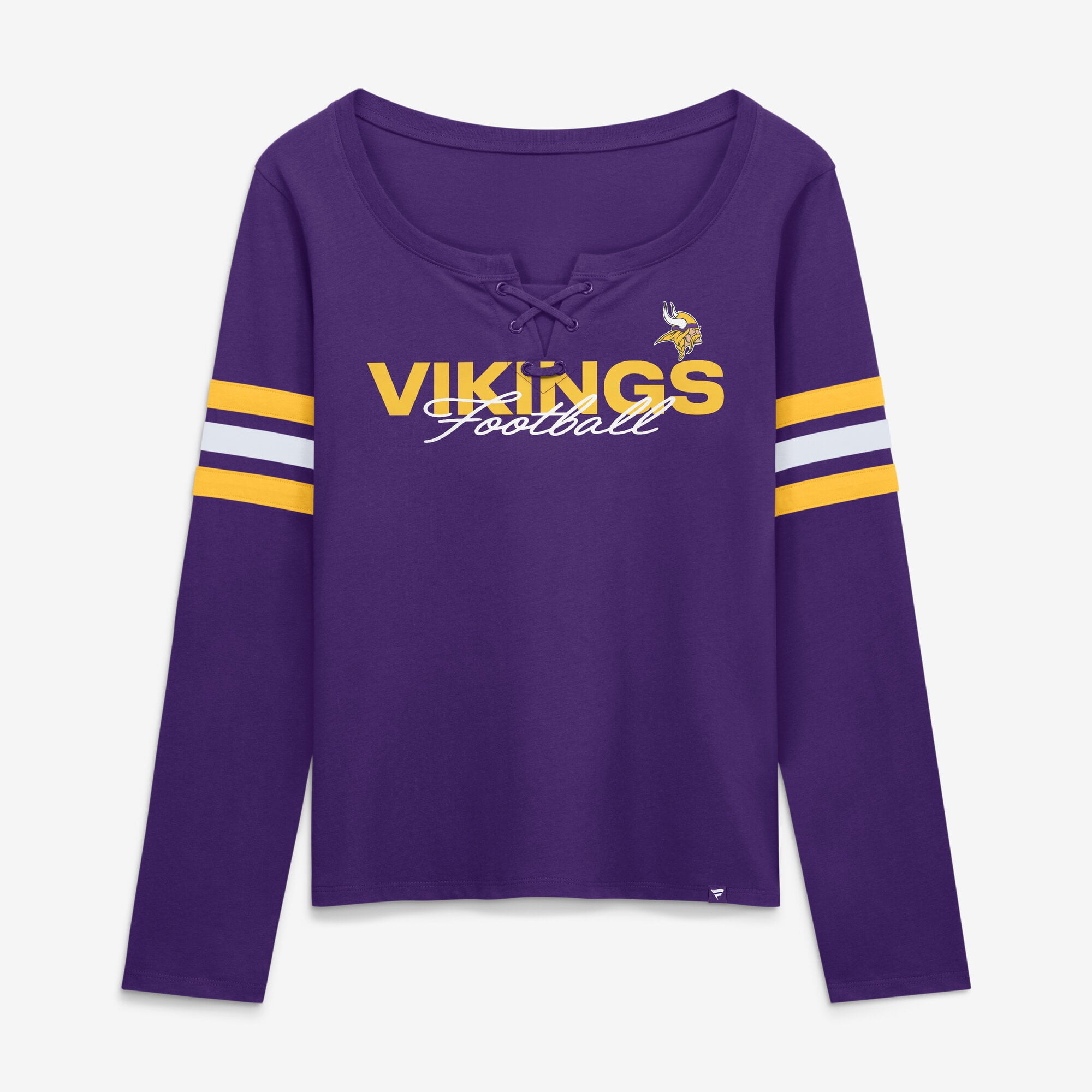 Women's Fanatics Purple Minnesota Vikings Team First Coverage Scheme Lace-Up Long Sleeve T-Shirt