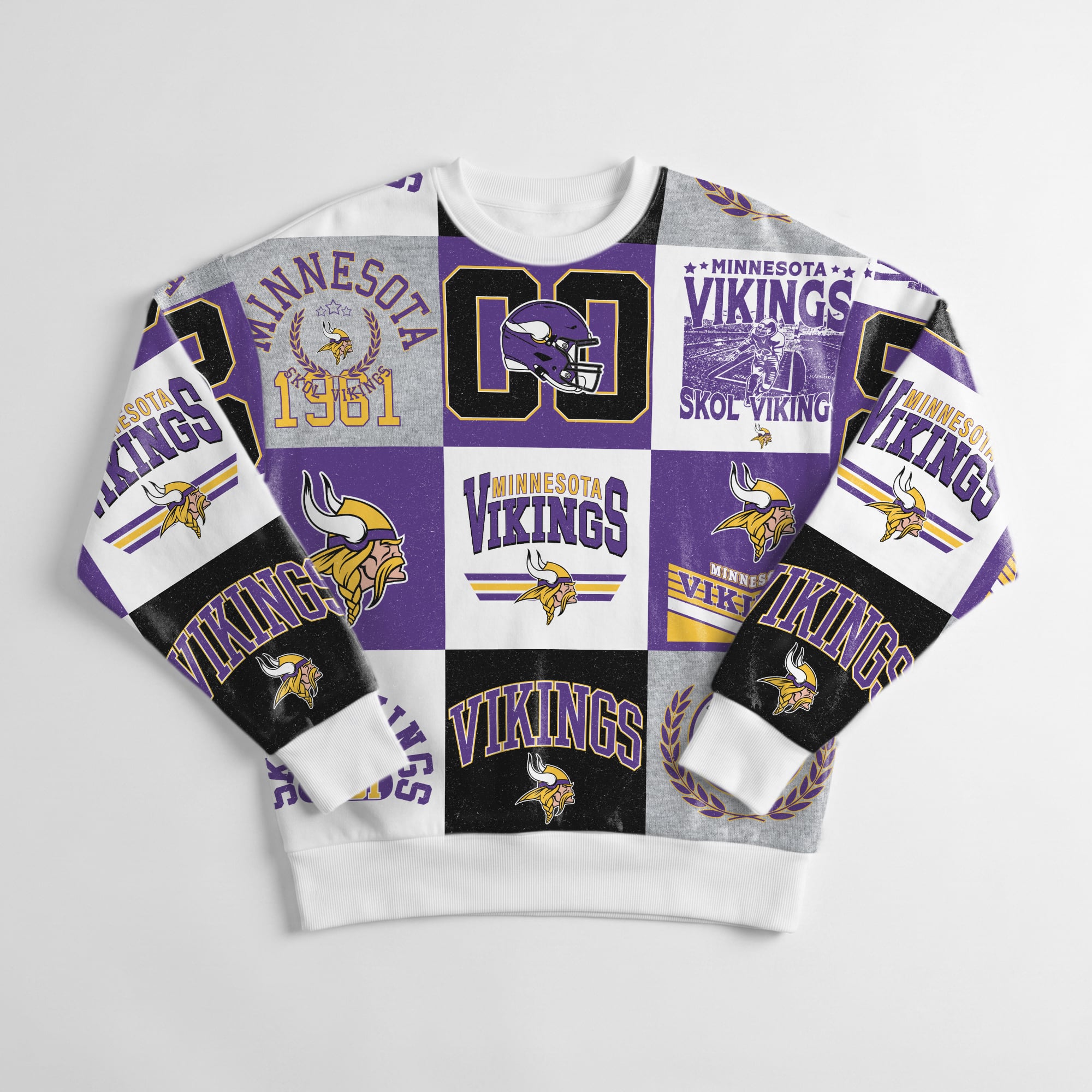Women's Gameday Couture White Minnesota Vikings Highlight Reel Repeat Premium Fleece Sweatshirt