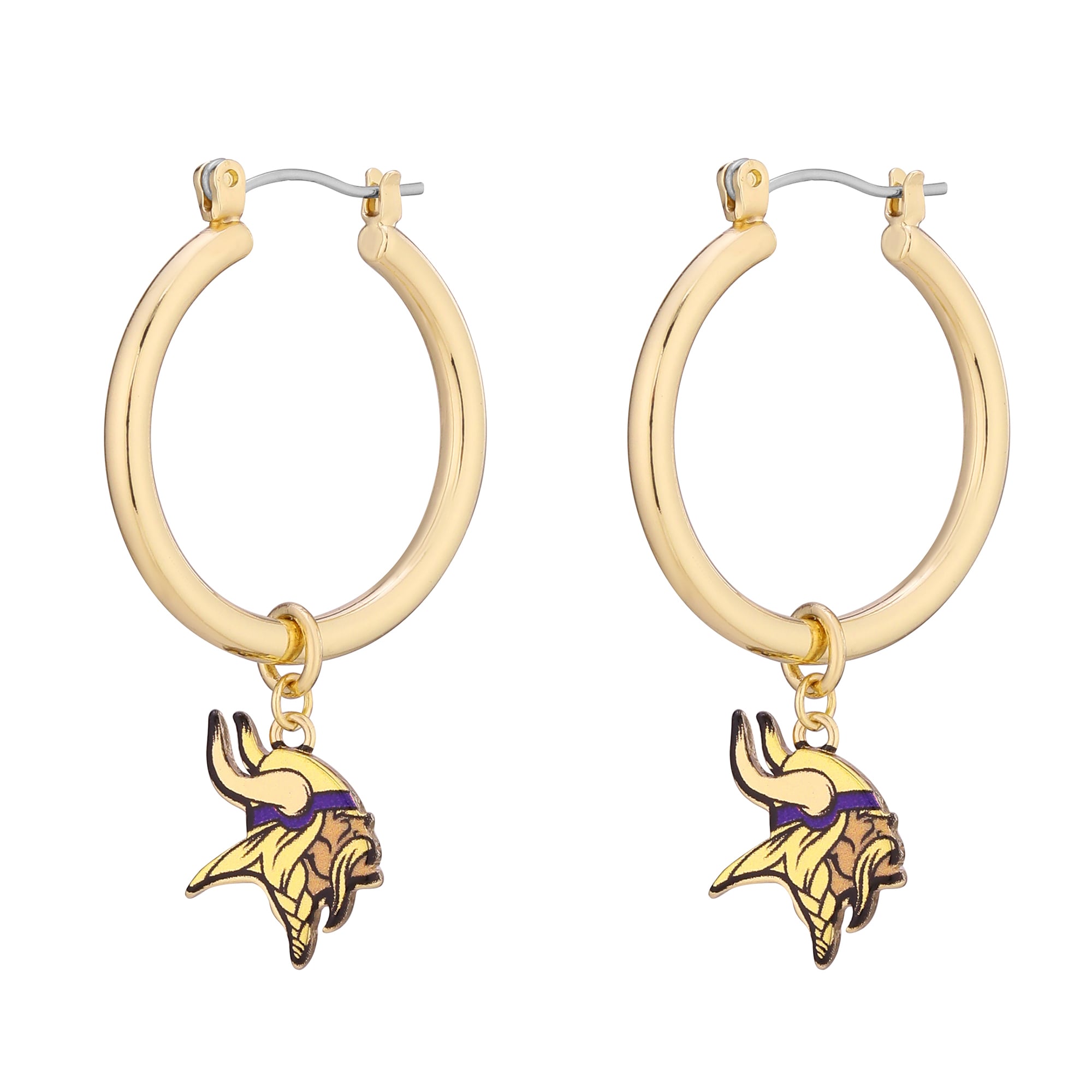 Boucles d'oreilles créoles LUV AJ Gold Minnesota Vikings XL pour femmes