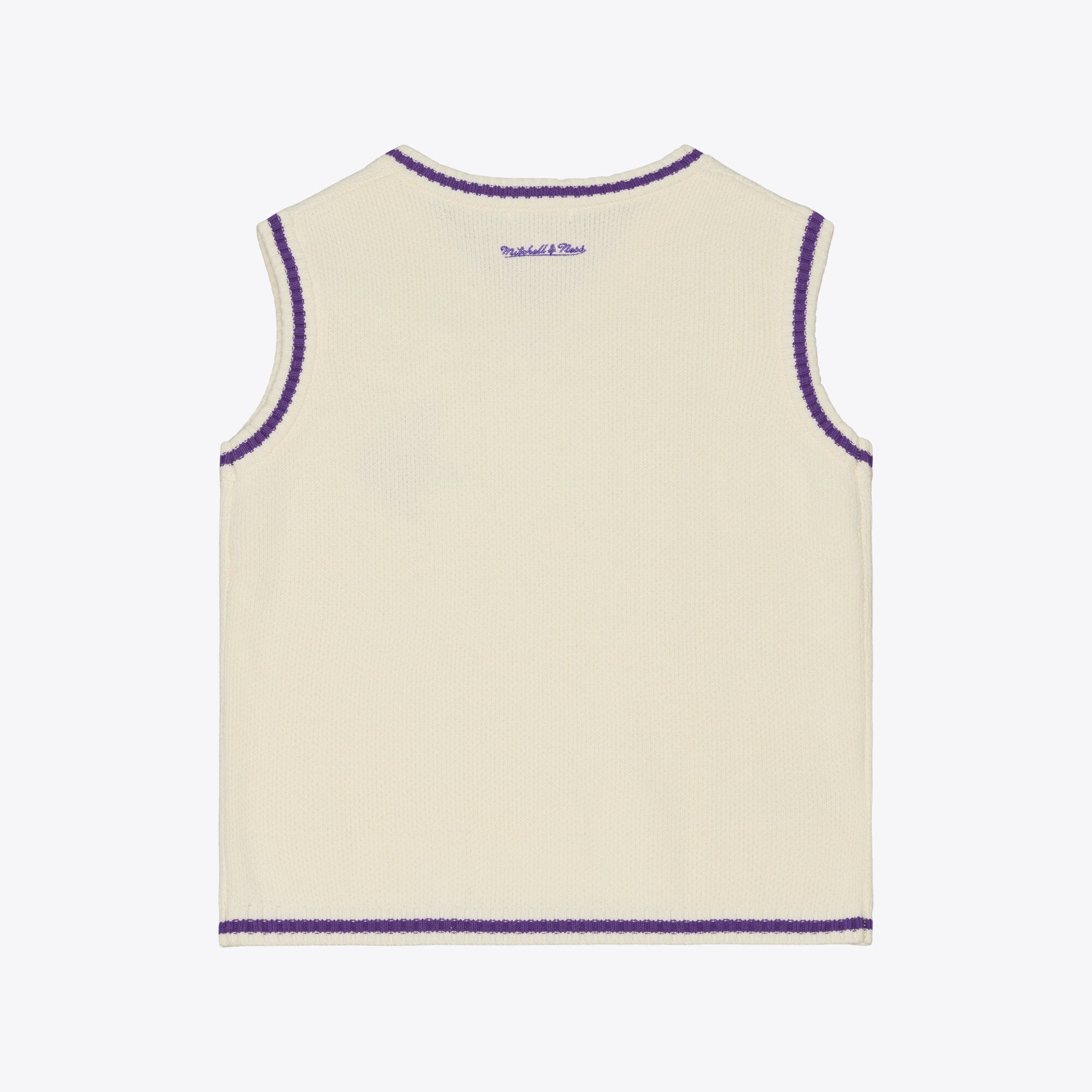 Gilet sans manches Mitchell & Ness crème pour femme, motif rétro Minnesota Vikings, col en V