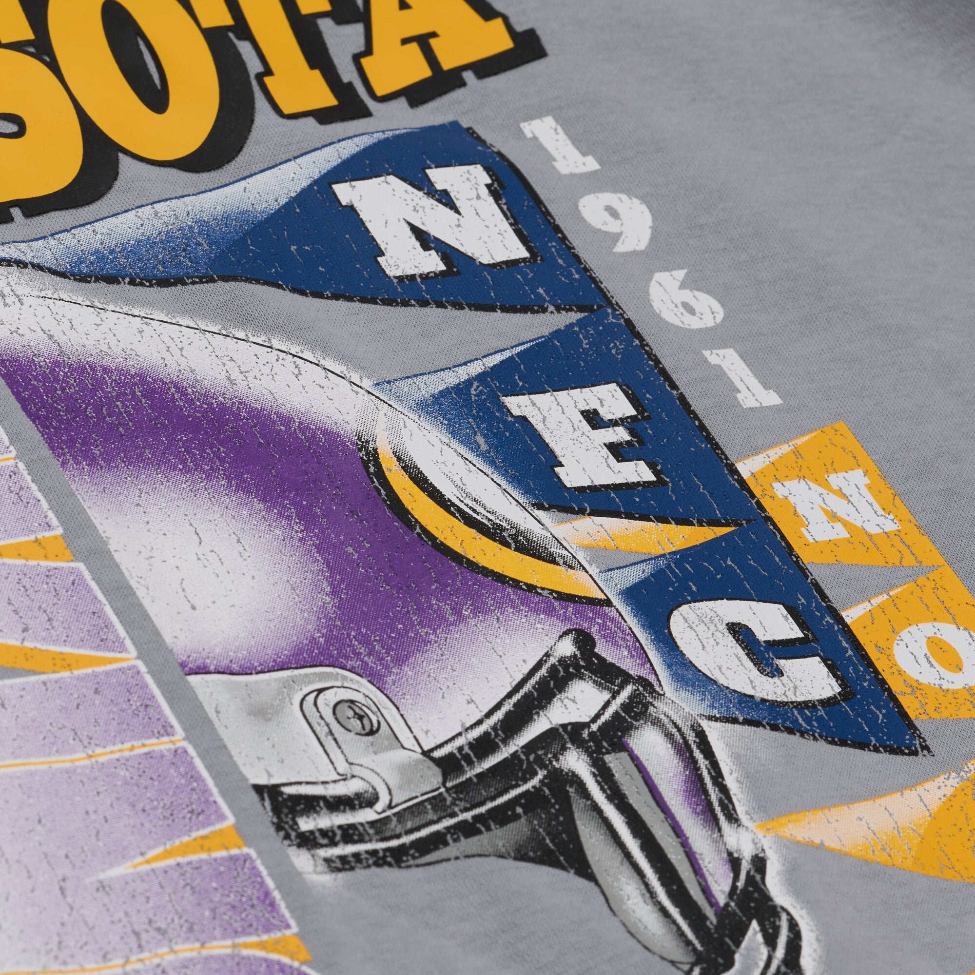 Sweat-shirt à col rond Mitchell & Ness gris Minnesota Vikings pour femme