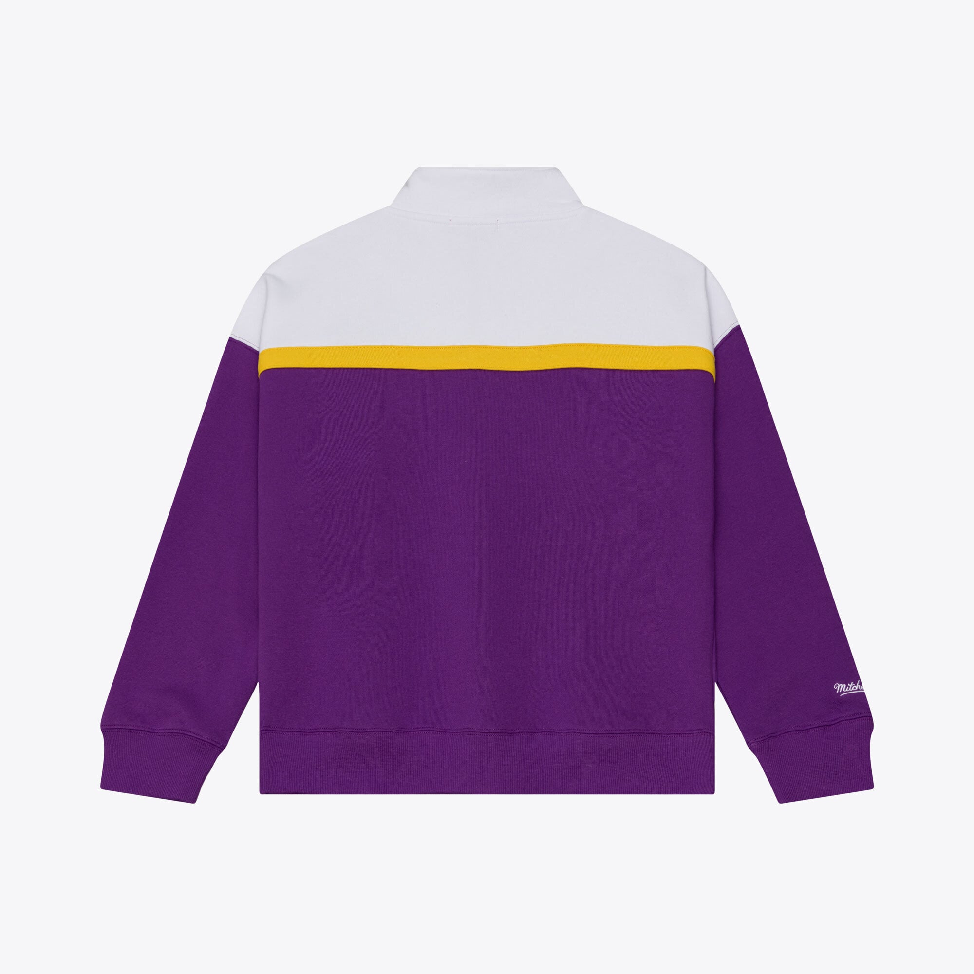 Pull à col zippé Mitchell & Ness violet pour femme, motif entraîneur-chef des Vikings du Minnesota