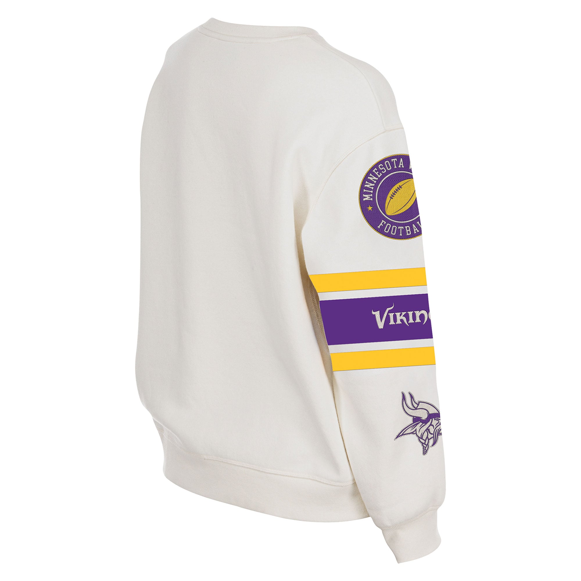 Sweat-shirt à col rond New Era crème Minnesota Vikings pour femme