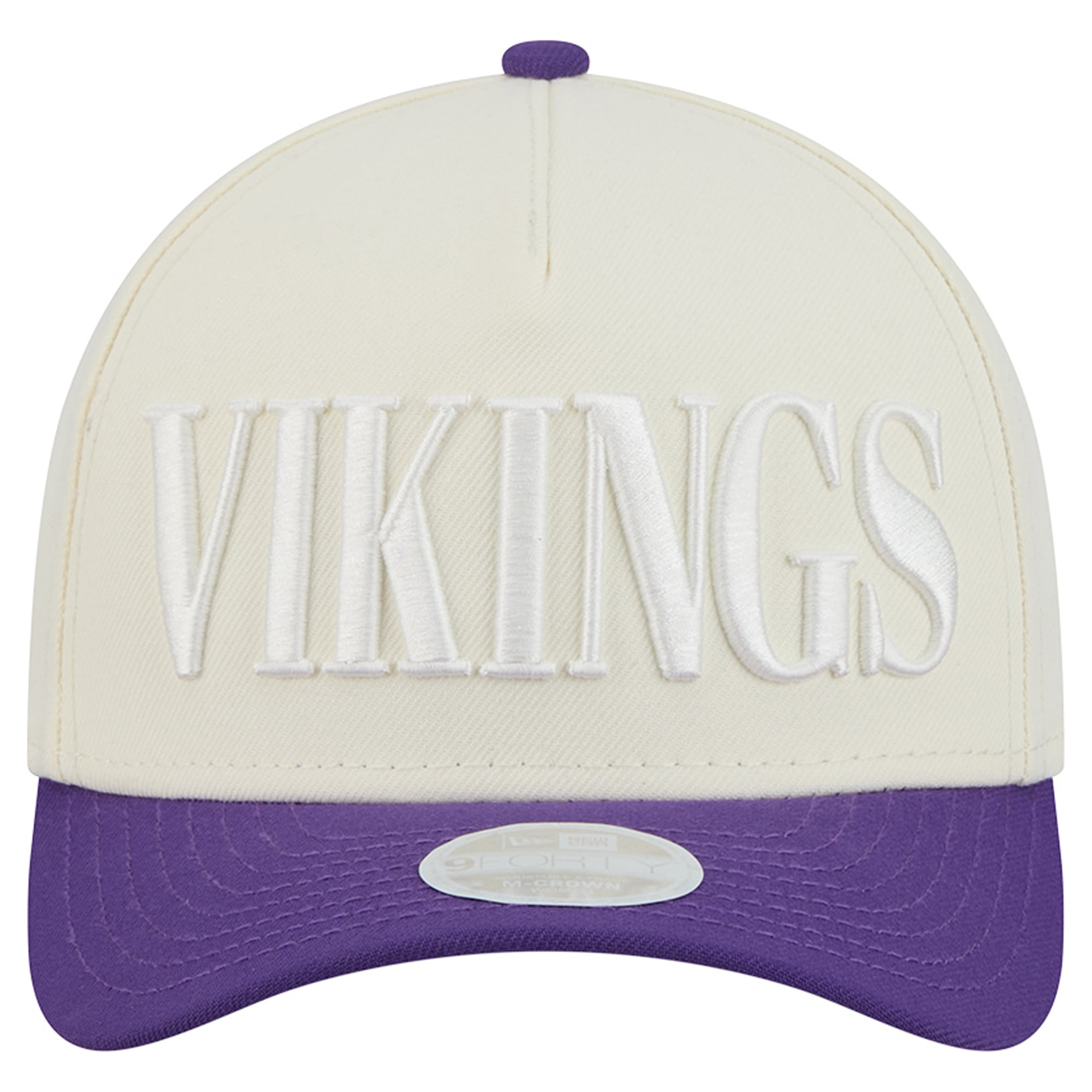 Women's New Era Cream/Purple Minnesota Vikings Tonal A-Frame 9FORTY Adjustable Hat