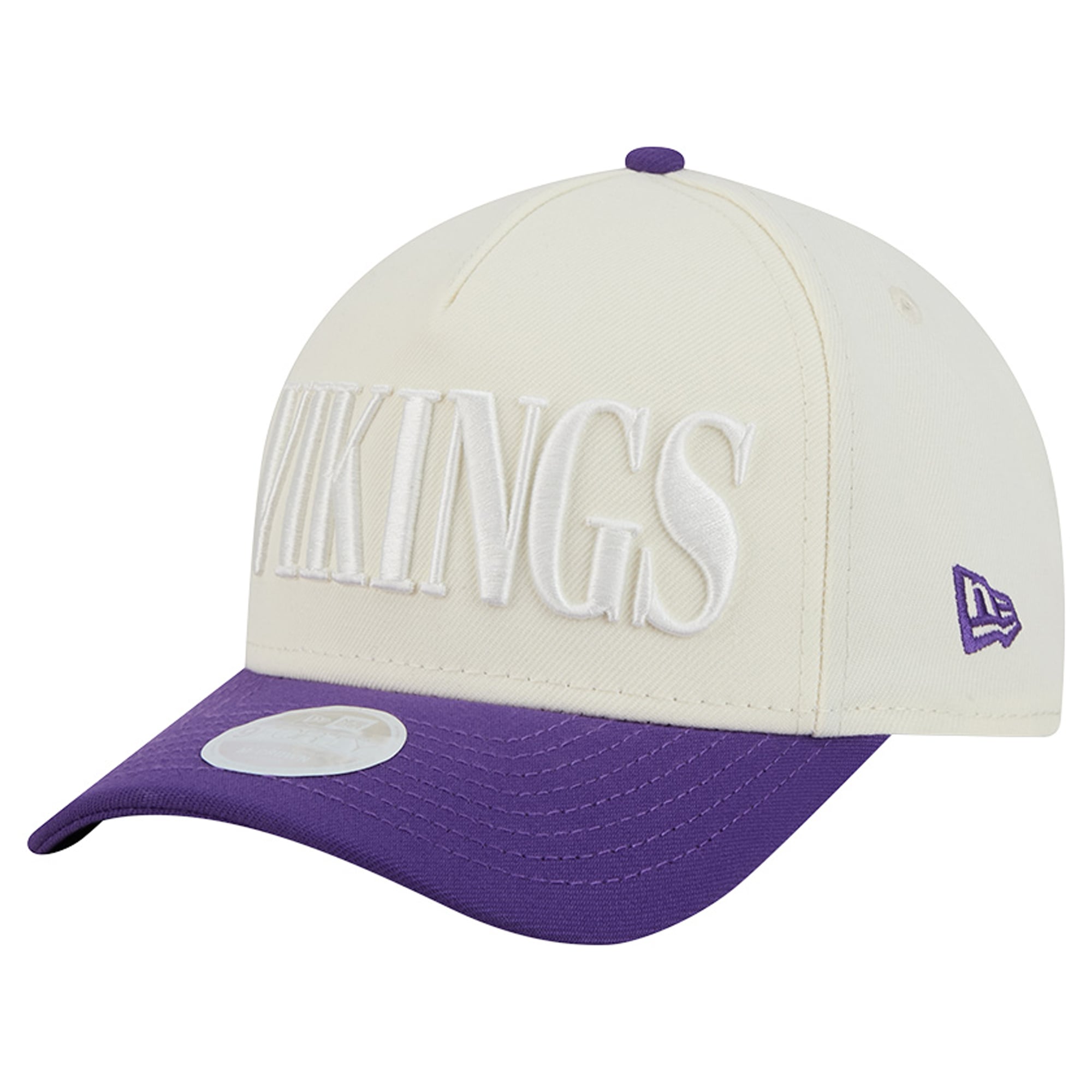 Women's New Era Cream/Purple Minnesota Vikings Tonal A-Frame 9FORTY Adjustable Hat