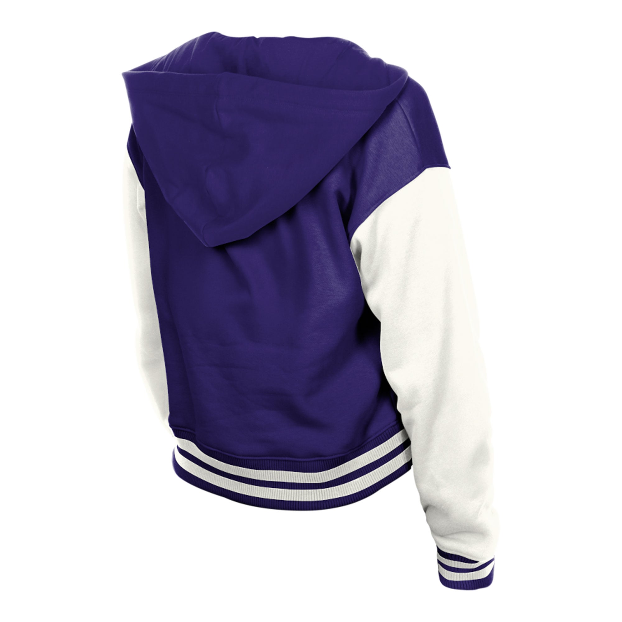 Veste à capuche New Era Minnesota Vikings violette rétro pour femme, fermeture boutons-pression.