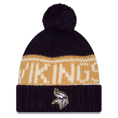 Minnesota Vikings New Era Women's 2026 Rivalries Collection Cuffed Knit Hat with Pom - Purple