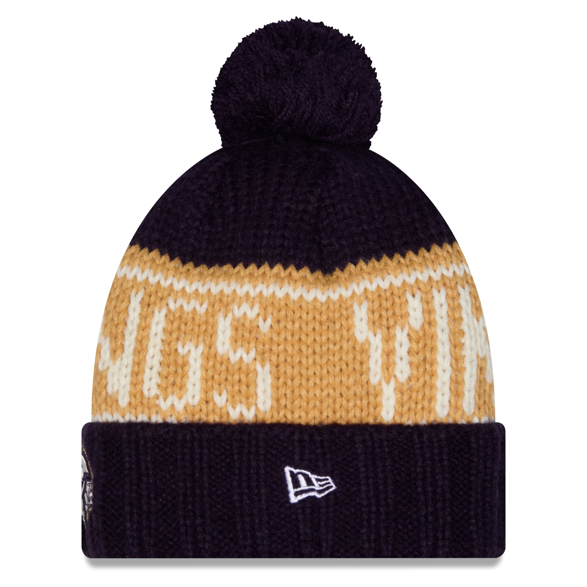 Women's New Era Purple Minnesota Vikings 2026 Rivalries Collection Cuffed Knit Hat with Pom