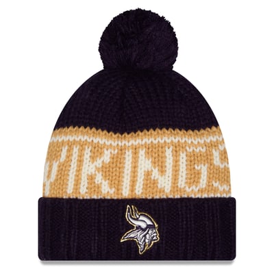 Minnesota Vikings New Era Women's 2026 Rivalries Collection Cuffed Knit Hat with Pom - Purple