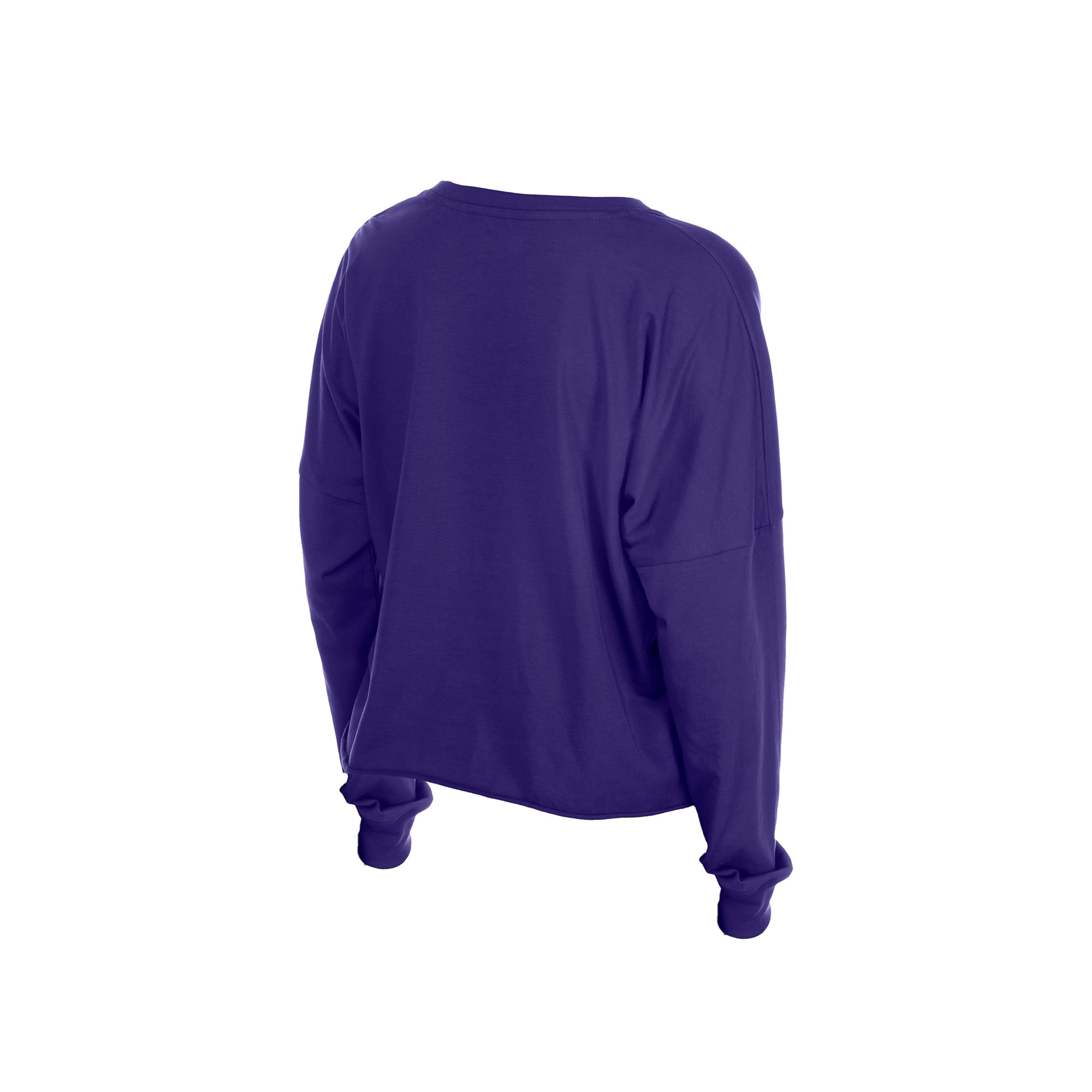 Women's New Era Purple Minnesota Vikings Cropped Oversized Long Sleeve T-Shirt