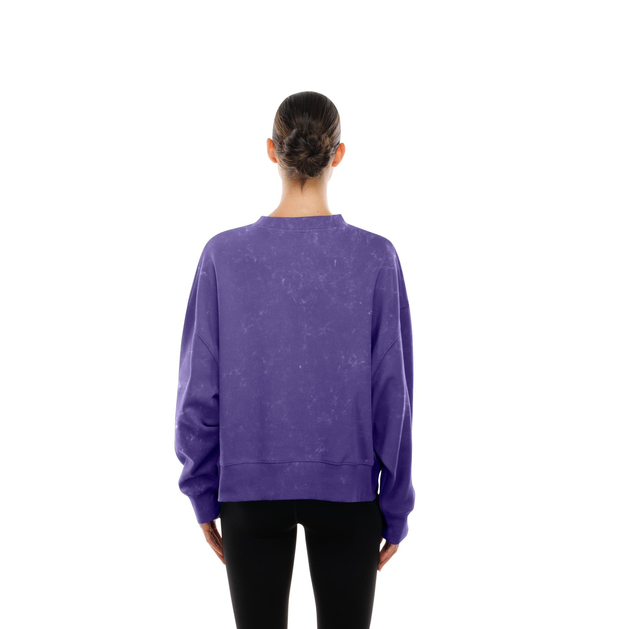 Sweat-shirt à col rond en molleton délavé minéral violet style rétro Minnesota Vikings de New Era pour femme