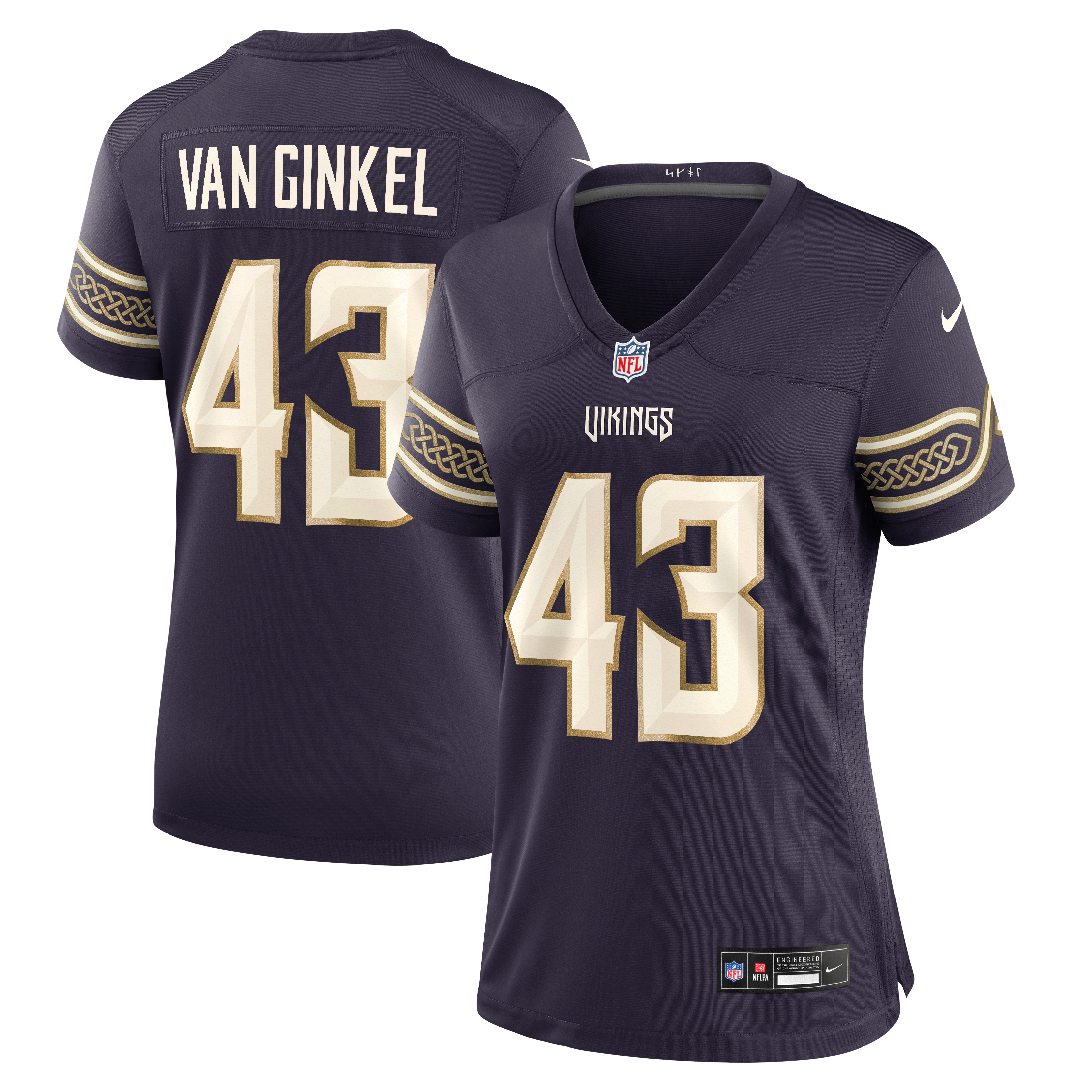 Women's Nike Andrew Van Ginkel Purple Minnesota Vikings 2026 Rivalries Collection Game Jersey