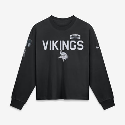  Minnesota Vikings Nike Women's 2026 Salute to Service Sideline Long Sleeve T-Shirt - Black