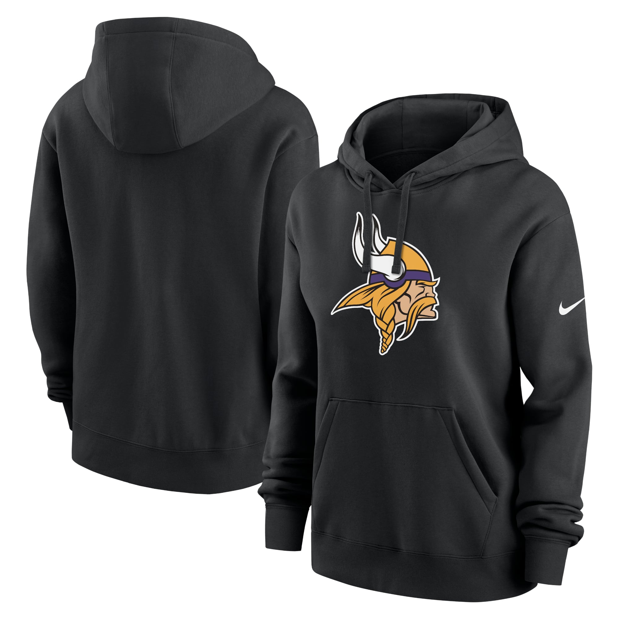 Sweat à capuche en polaire Nike Minnesota Vikings Club noir pour femme