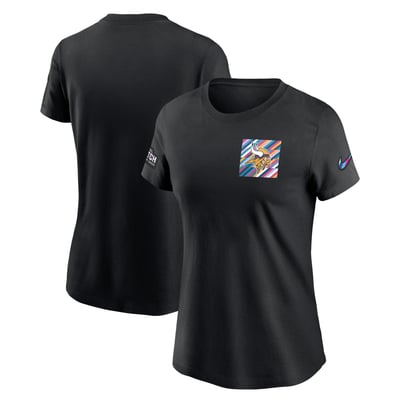  Minnesota Vikings Nike Women's Crucial Catch Sideline Tri-Blend T-Shirt - Black