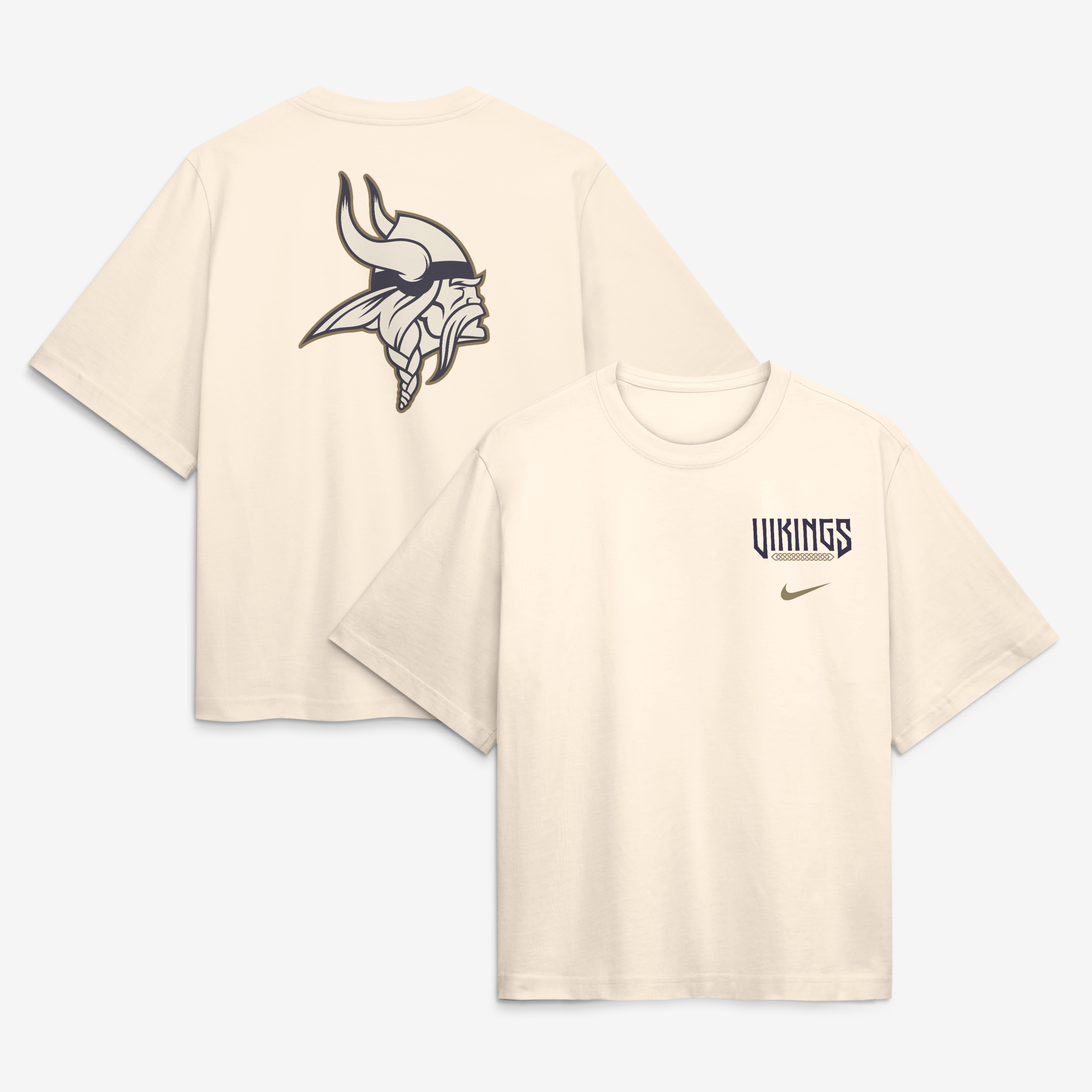 T-shirt ample Nike crème Minnesota Vikings Collection 2026 pour femmes