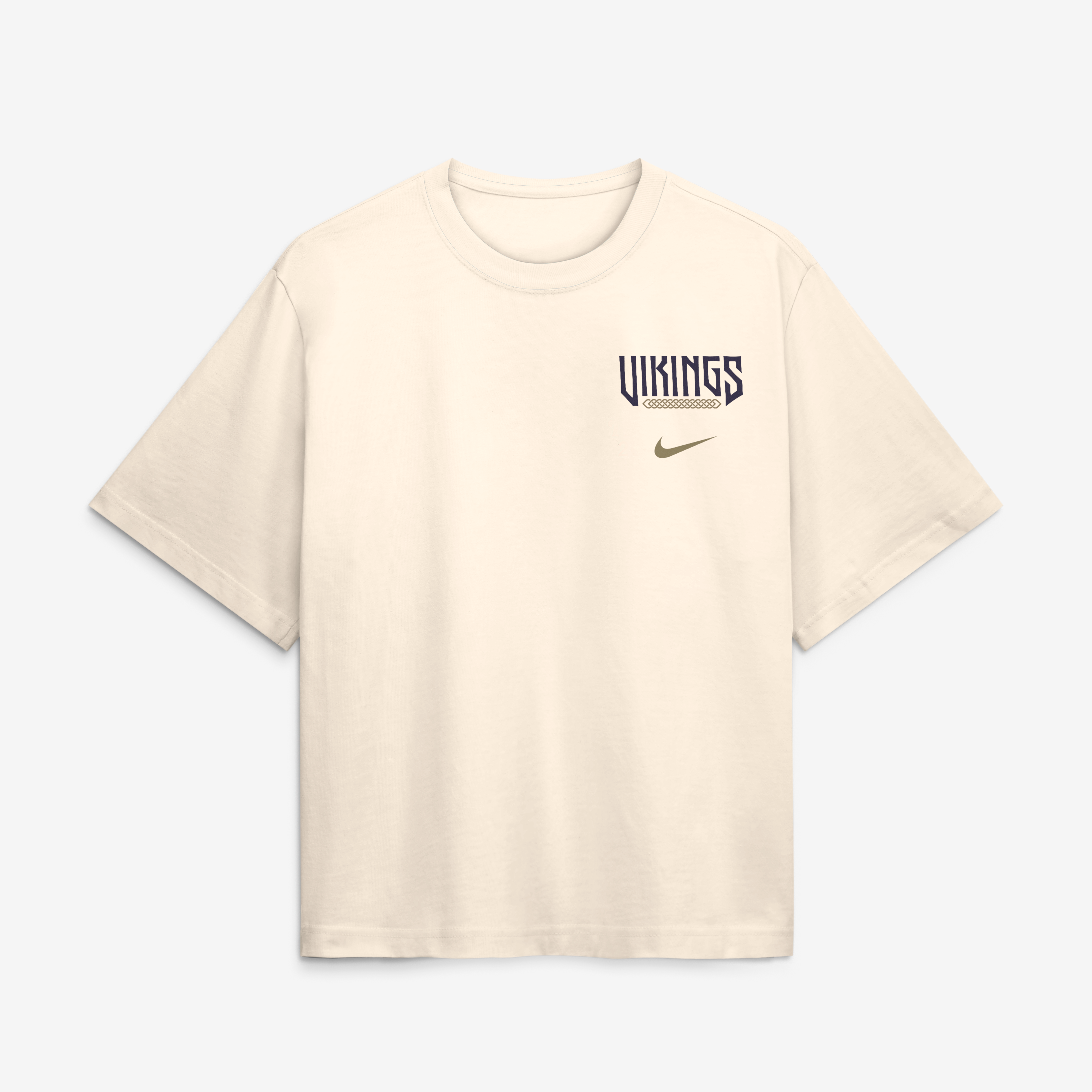 T-shirt ample Nike crème Minnesota Vikings Collection 2026 pour femmes