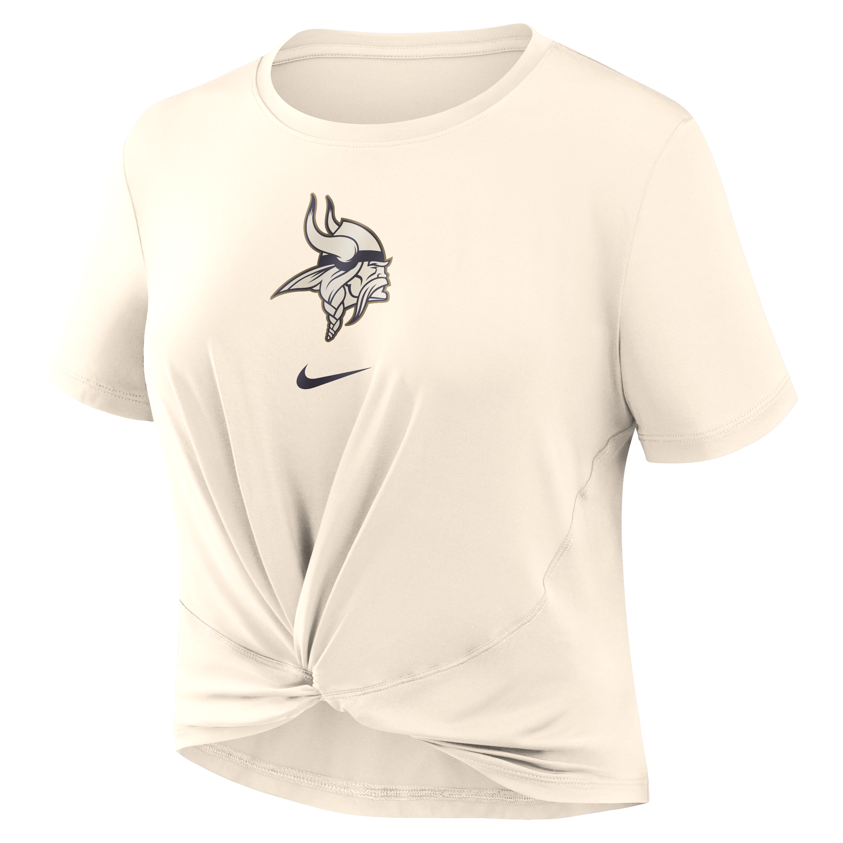 T-shirt court Nike Classic Twist crème pour femme, collection Minnesota Vikings 2026 Rivalries