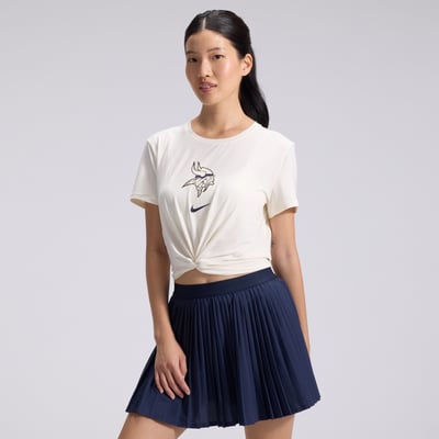  Minnesota Vikings Nike Women's 2026 Rivalries Collection Classic Twist Cropped T-Shirt - Cream