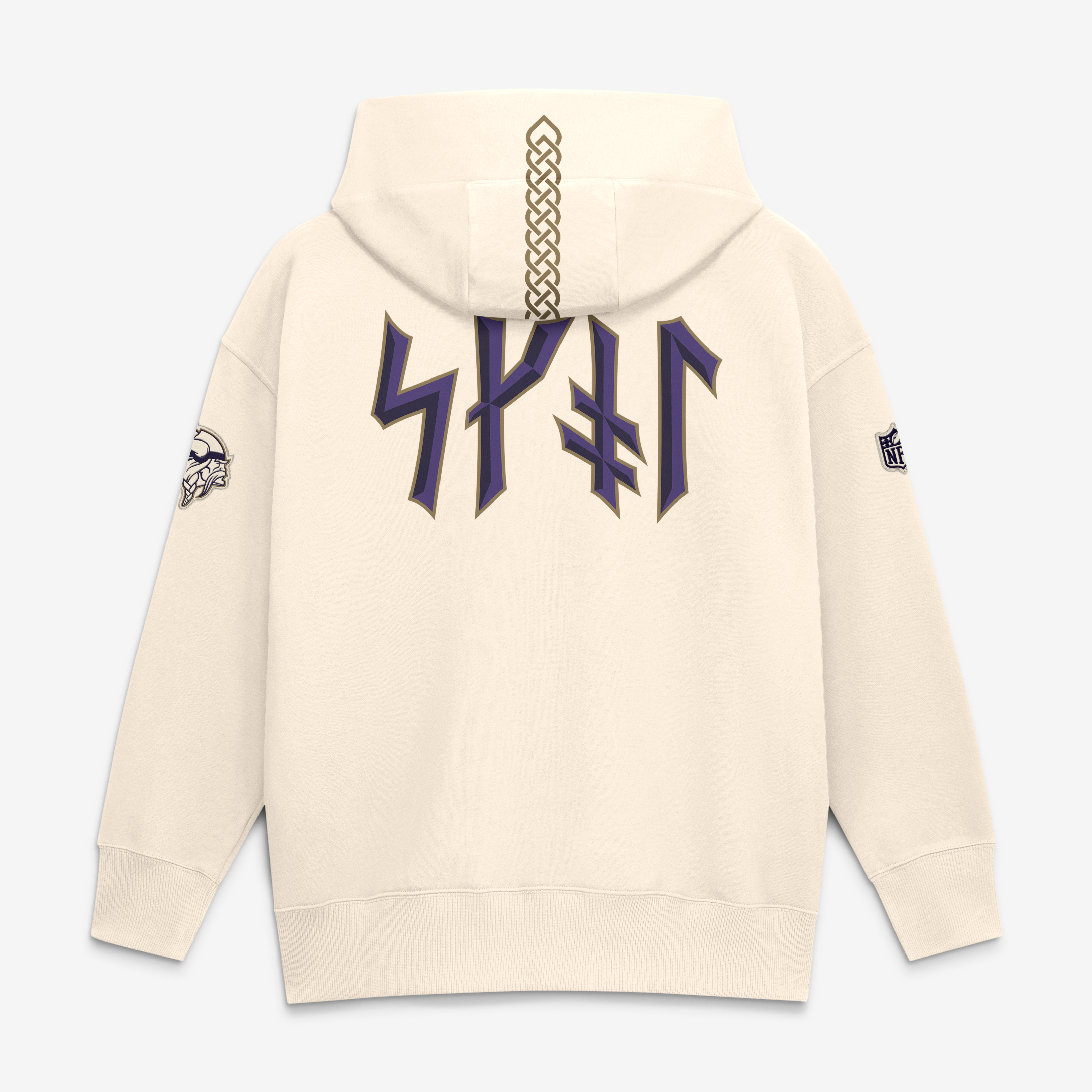 Sweat à capuche oversize Nike crème Minnesota Vikings Collection 2026 Rivalries pour femme