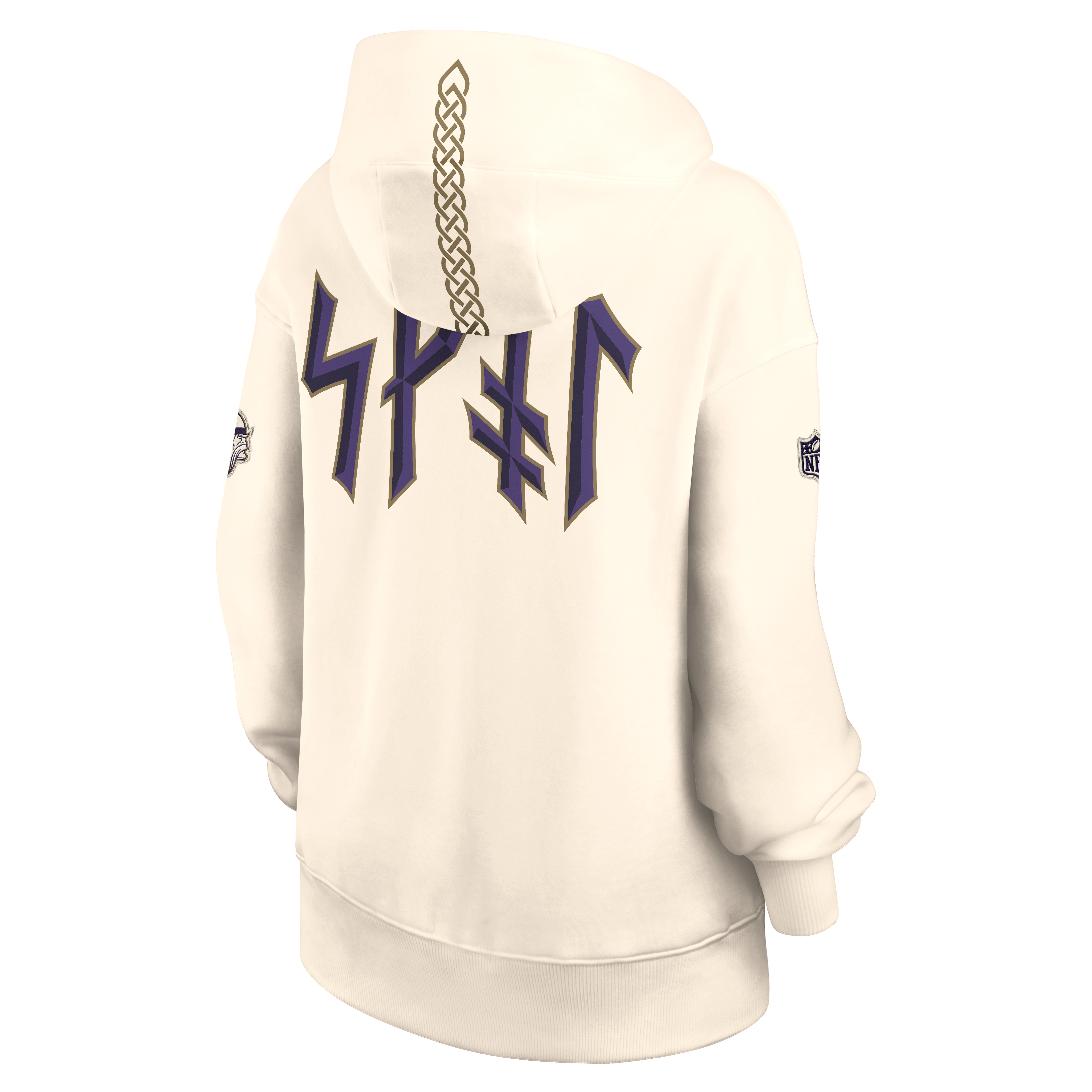 Sweat à capuche oversize Nike crème Minnesota Vikings Collection 2026 Rivalries pour femme