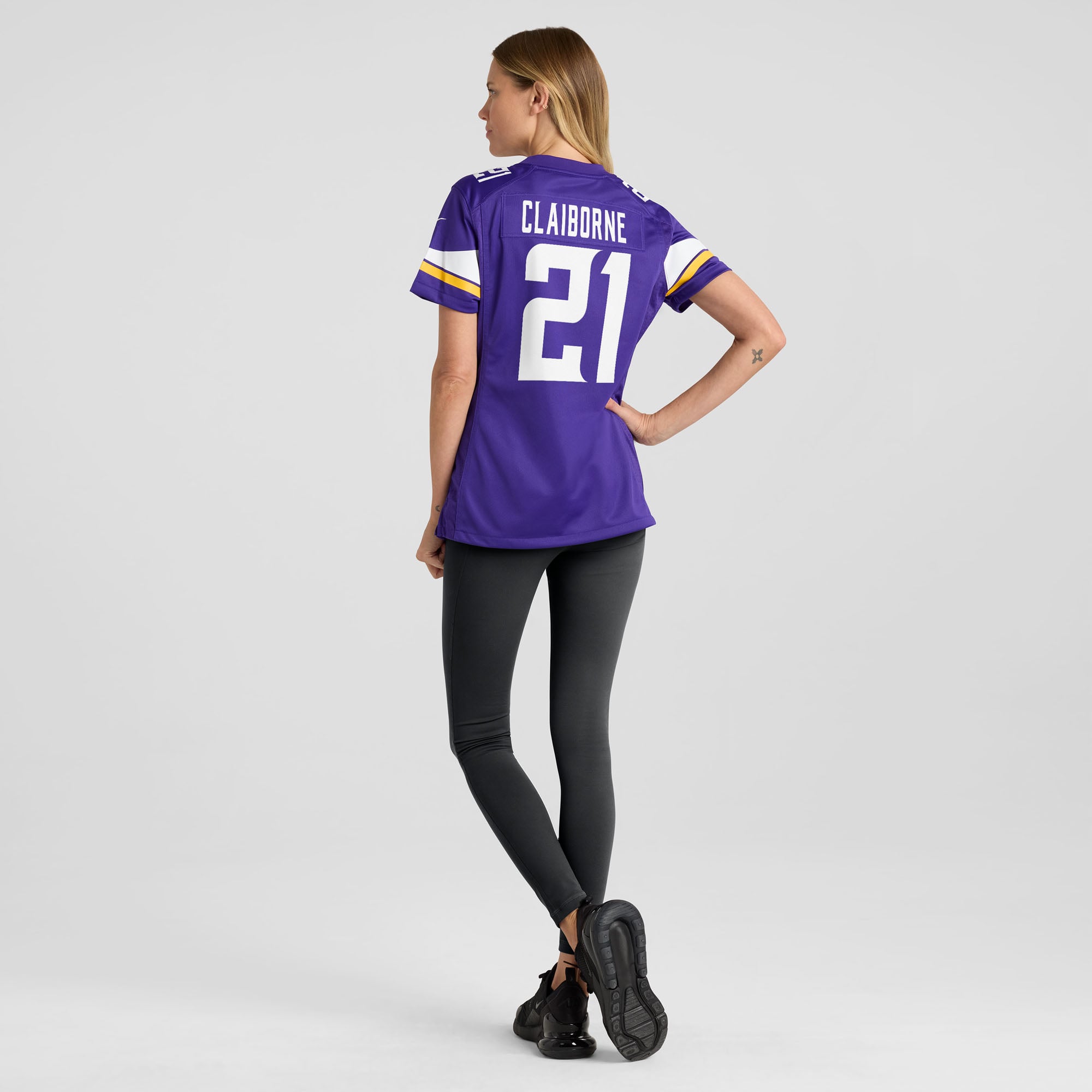 Maillot de match Nike Demond Claiborne violet pour femme, Minnesota Vikings